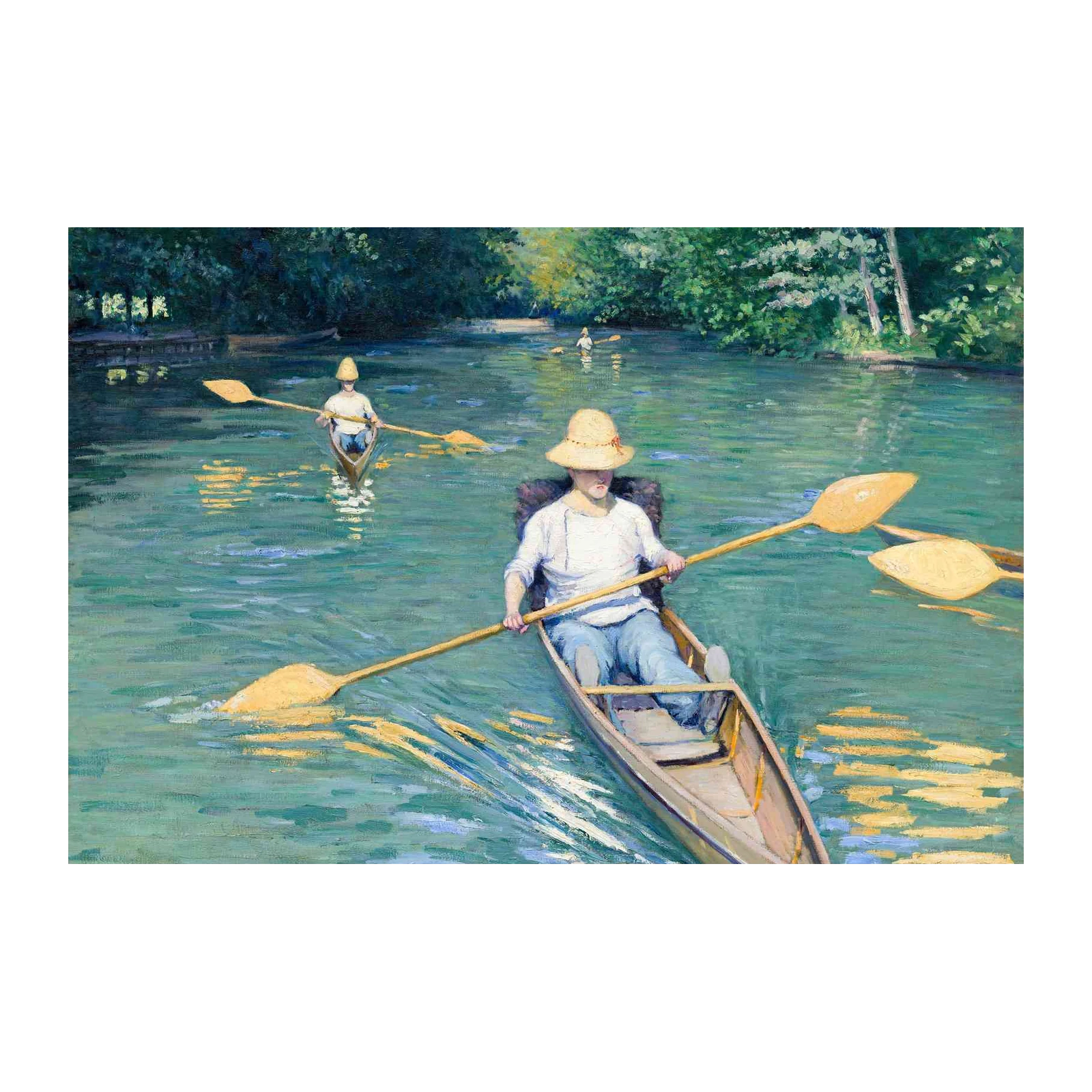 Canoeing on the River Impressionist Wall Art