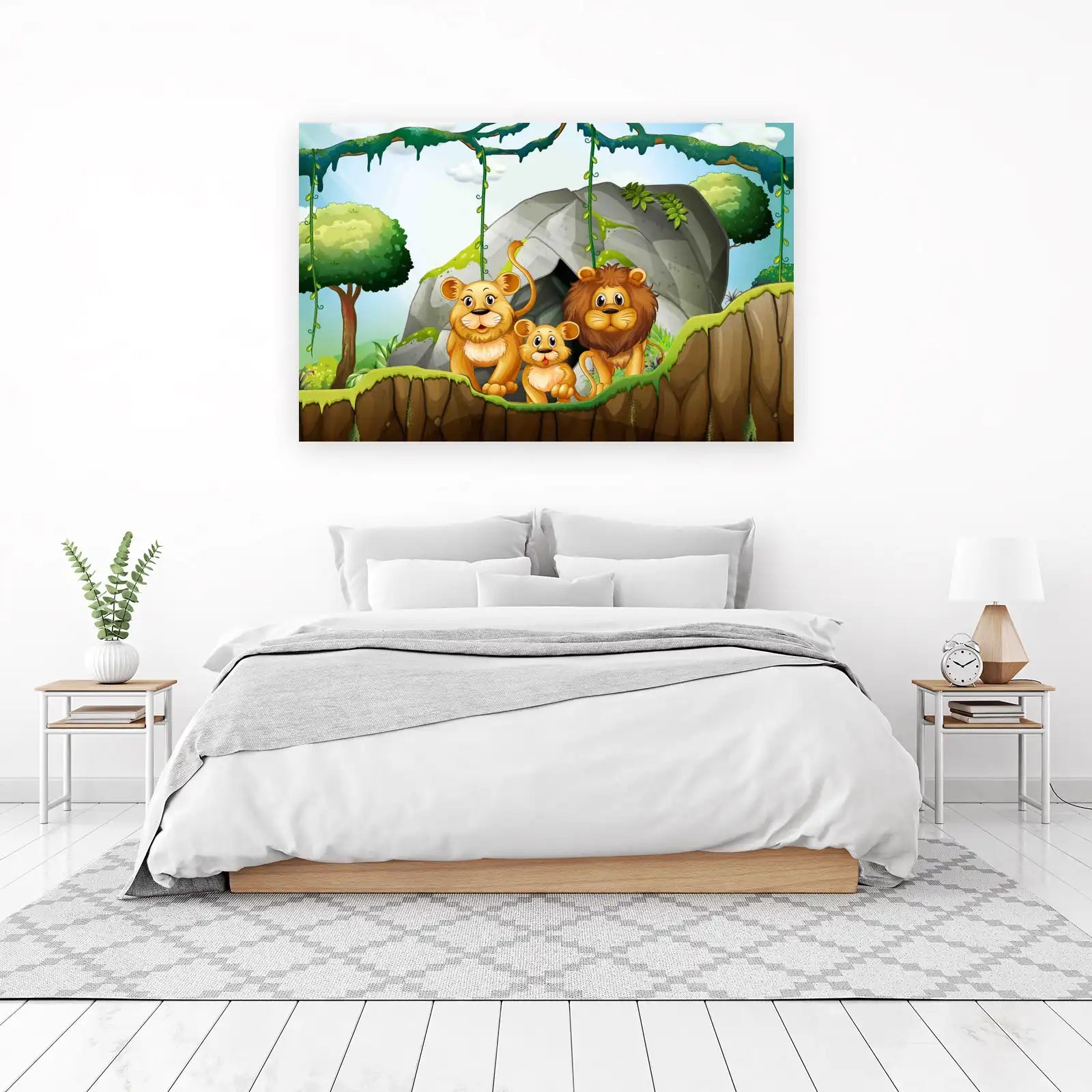Cute Lion Family Safari Adventure Wall Art