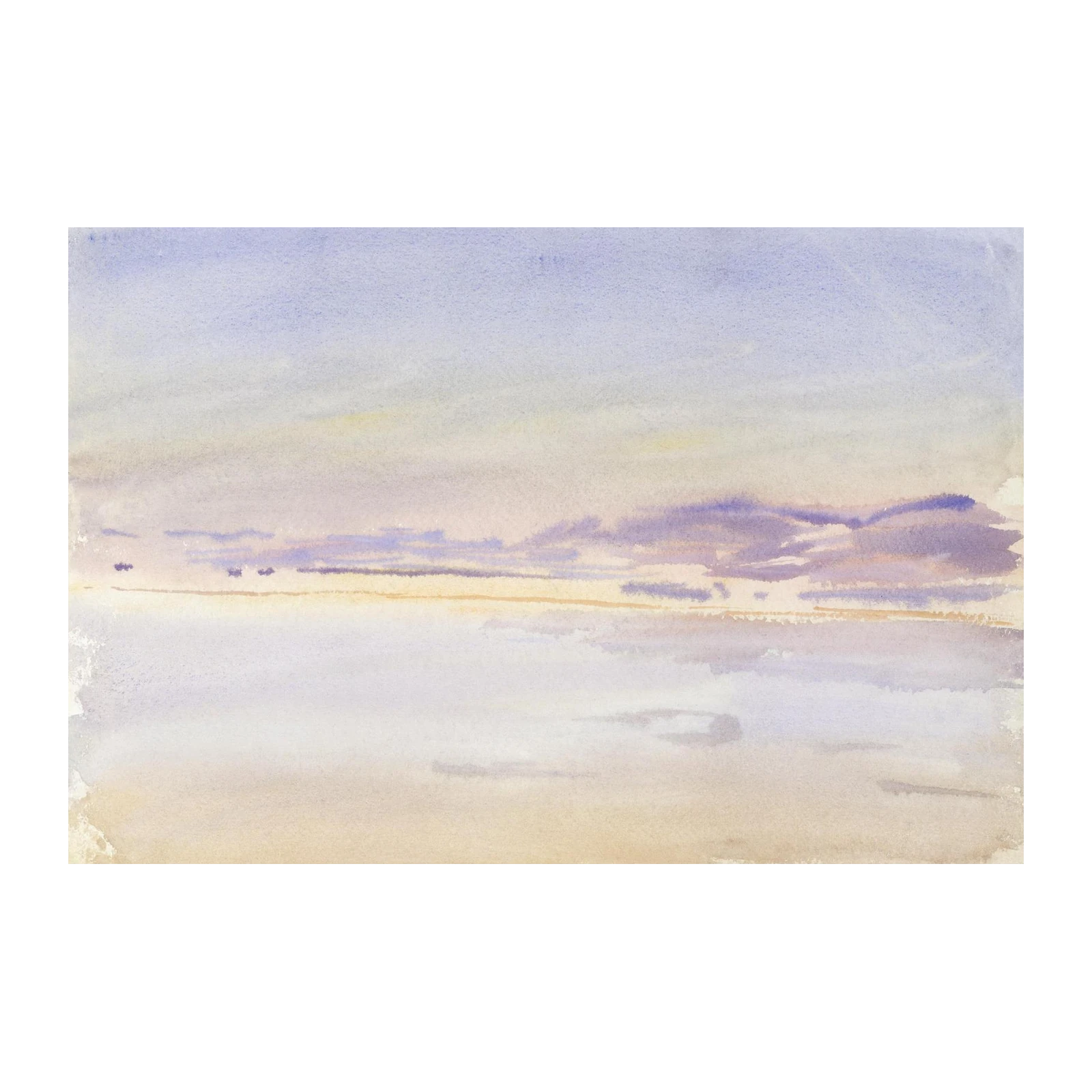 Serene Sky Horizon Watercolor Wall Art