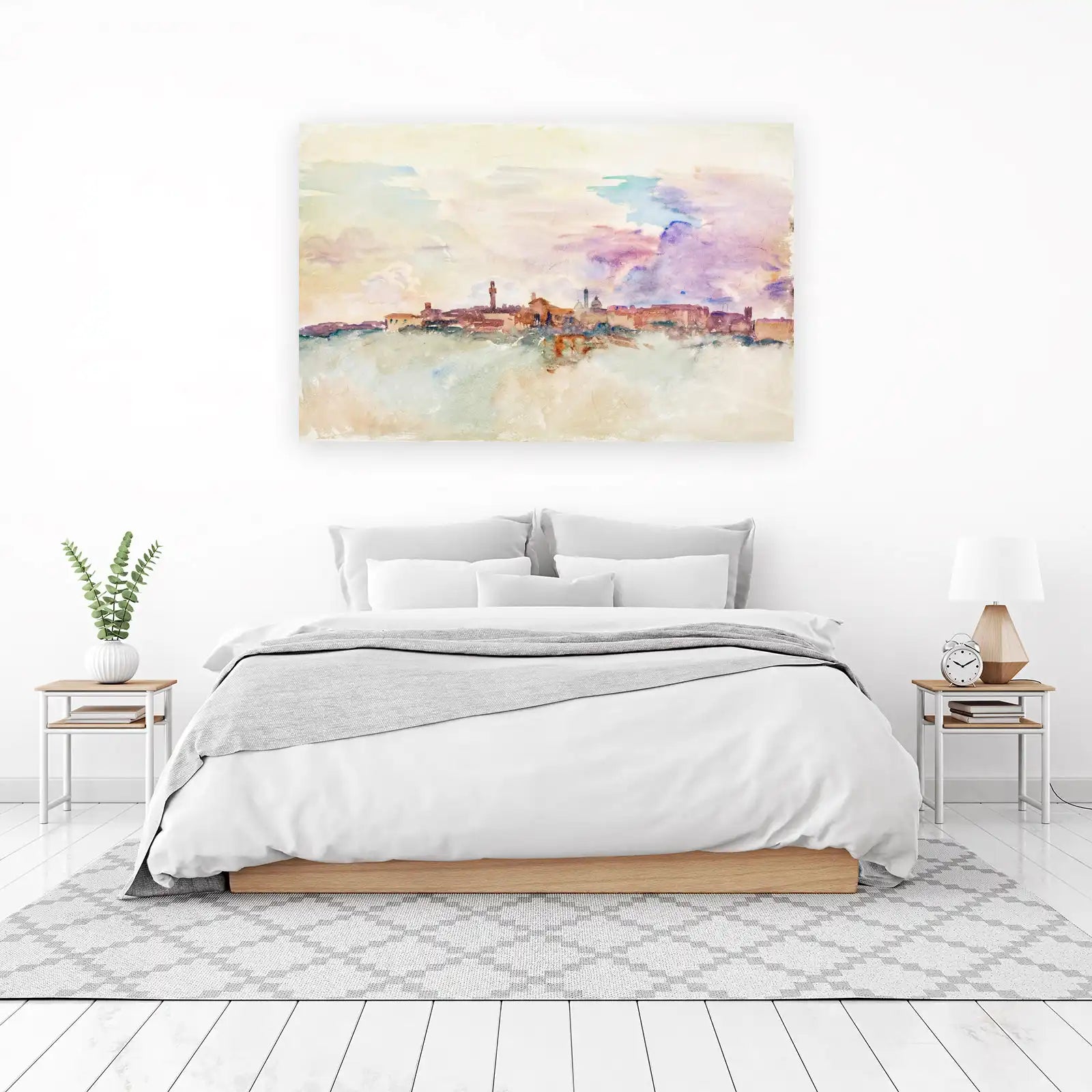 Dreamy Skyline Watercolor Wall Art