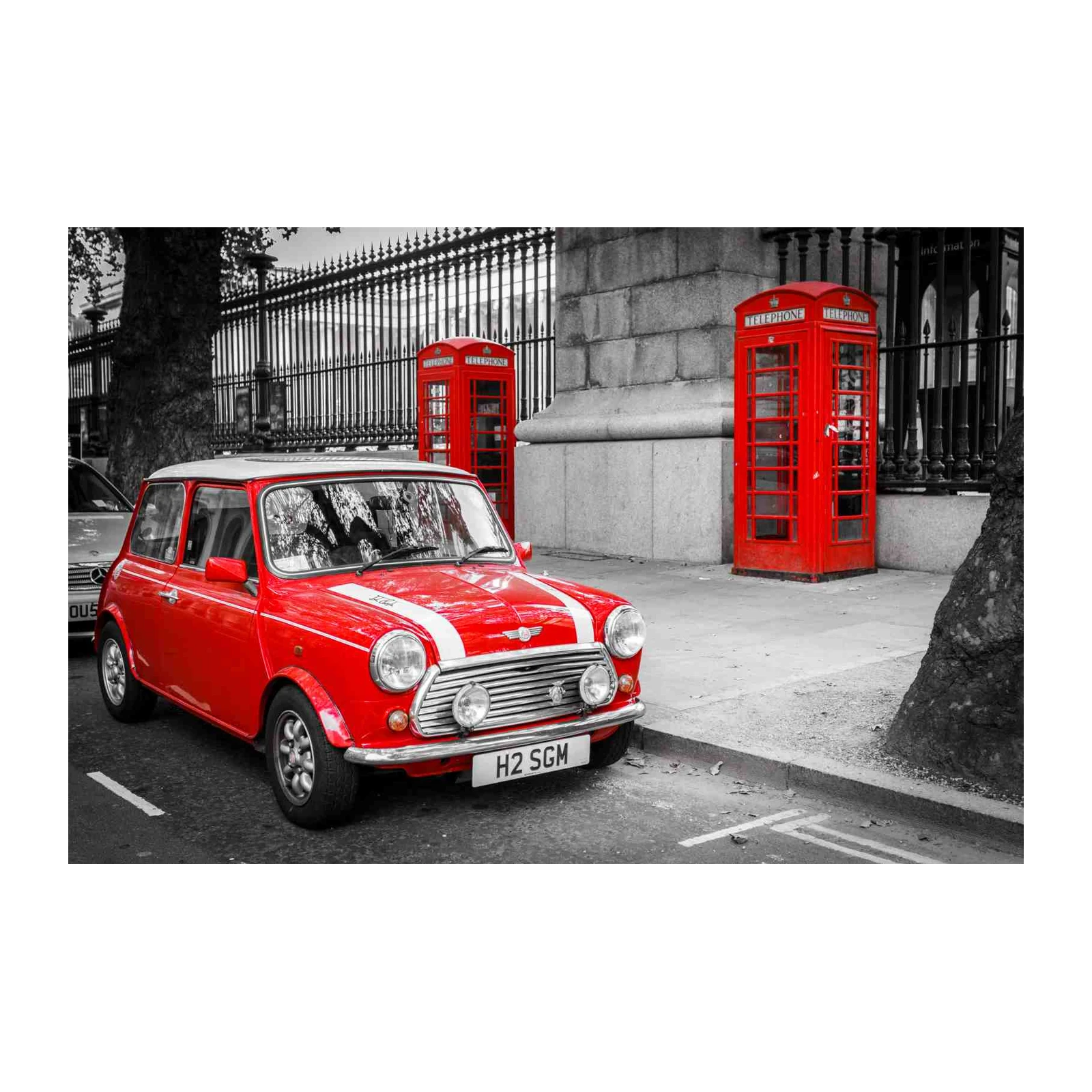 Iconic London Red Mini & Phone Box Wall Art