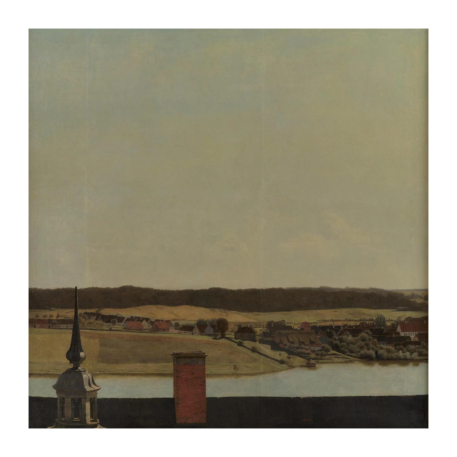 Serene Danish Village Landscape Wall Art