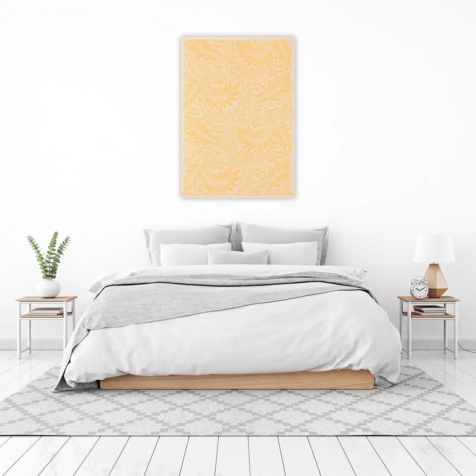 Charming Yellow Floral Vines Wall Art