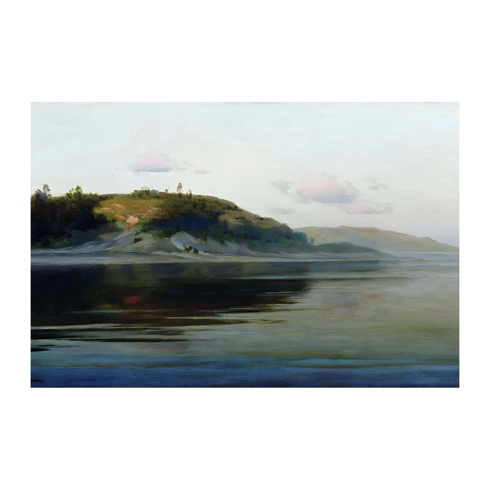 Serene Coastal Landscape Oil Painting Wall Art