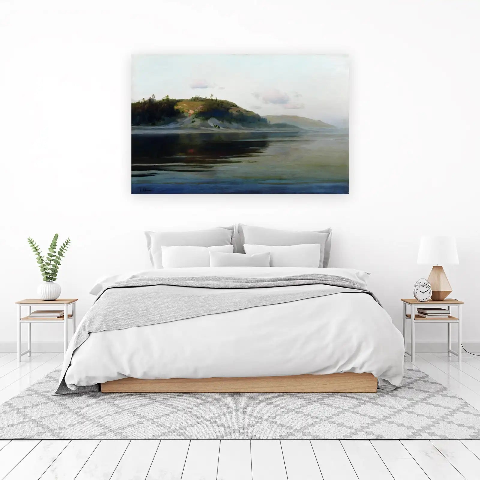 Serene Coastal Landscape Oil Painting Wall Art