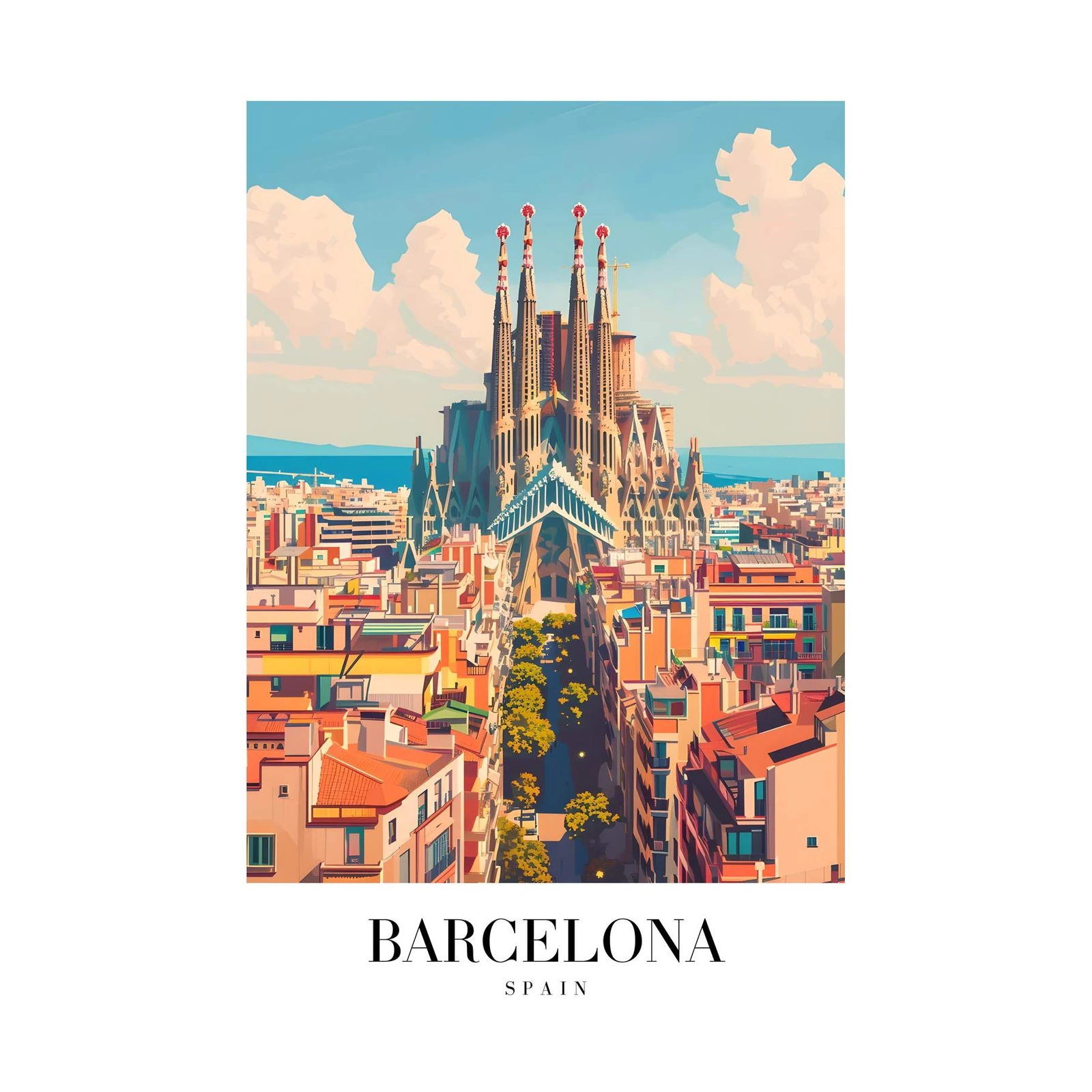 Vibrant Barcelona Sagrada Familia Wall Art