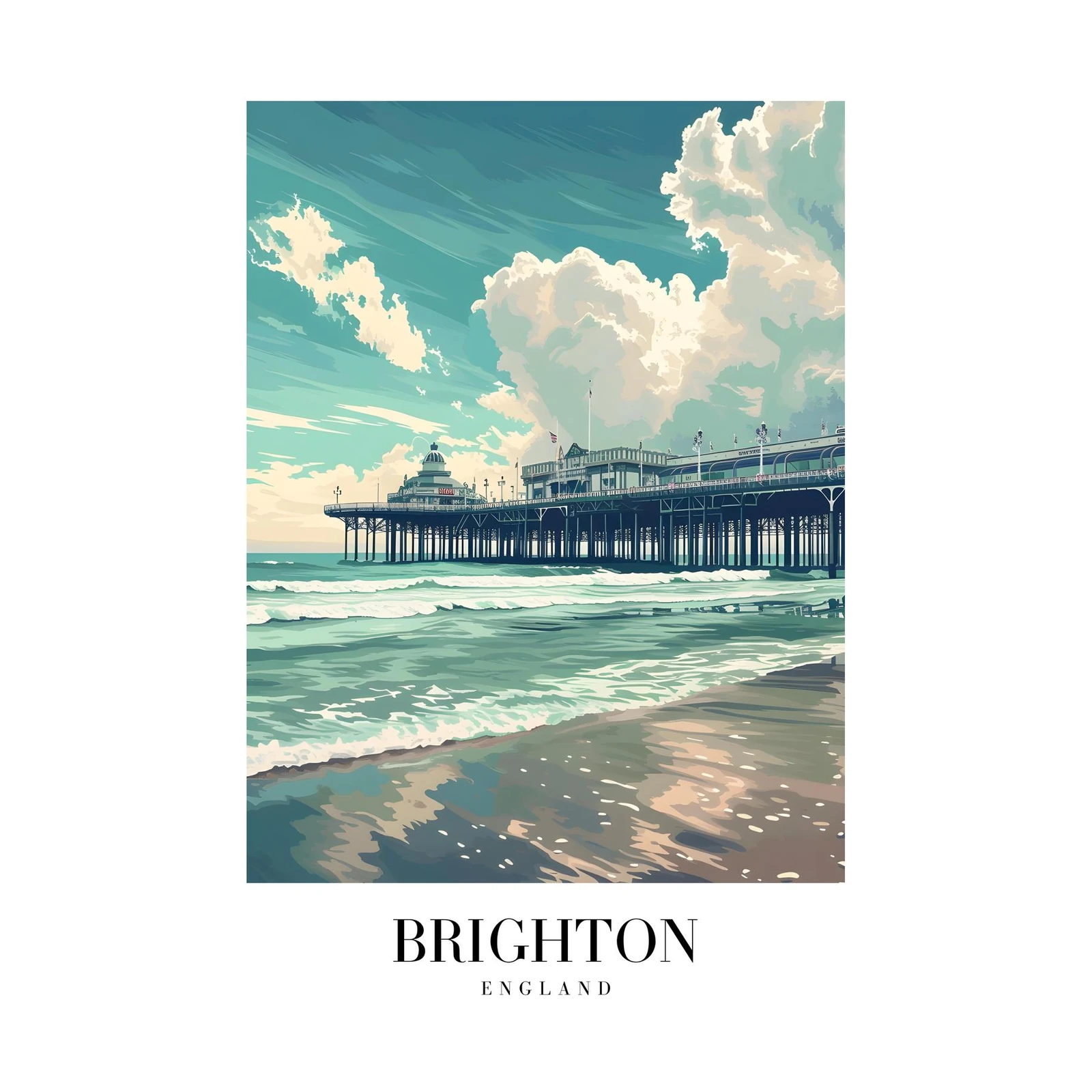 Brighton Pier Seaside Landscape Wall Art