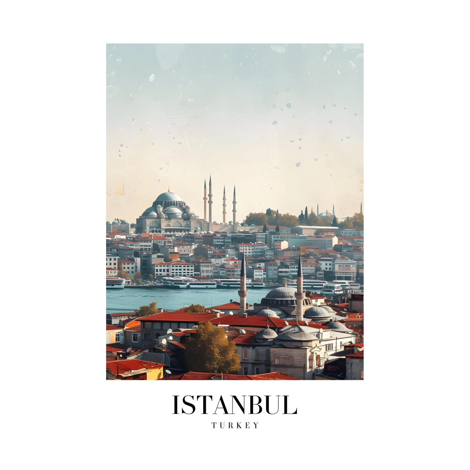 Istanbul Cityscape & Mosque Wall Art