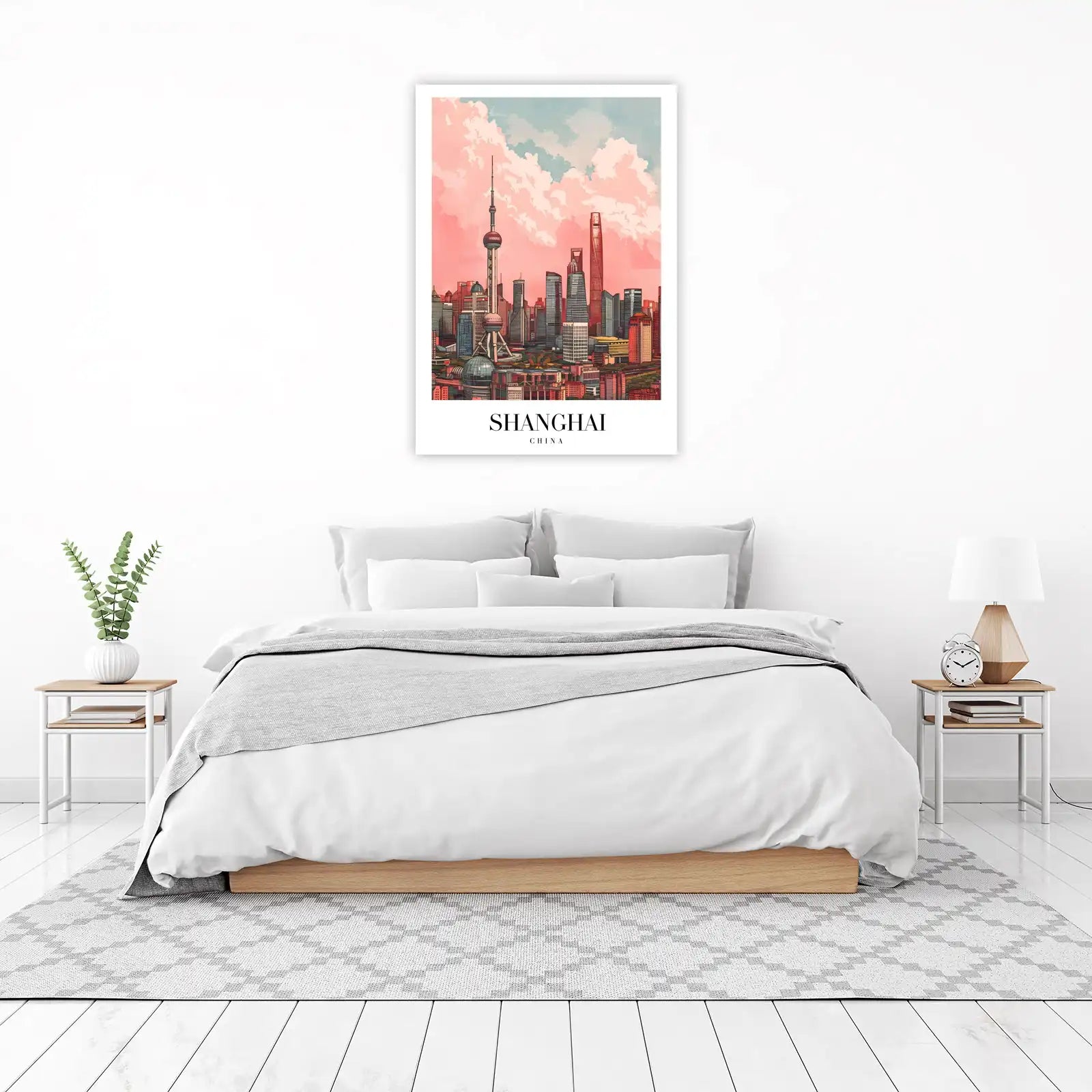 Vibrant Shanghai Skyline Wall Art