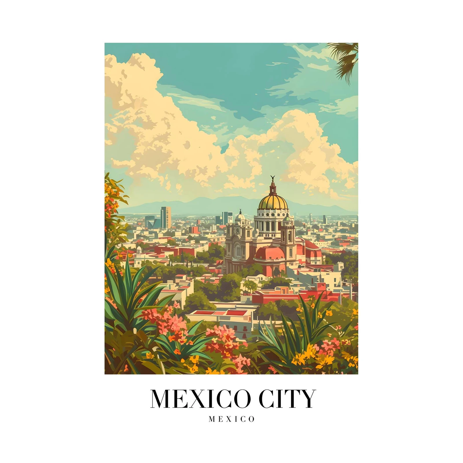 Vibrant Mexico City Skyline Wall Art