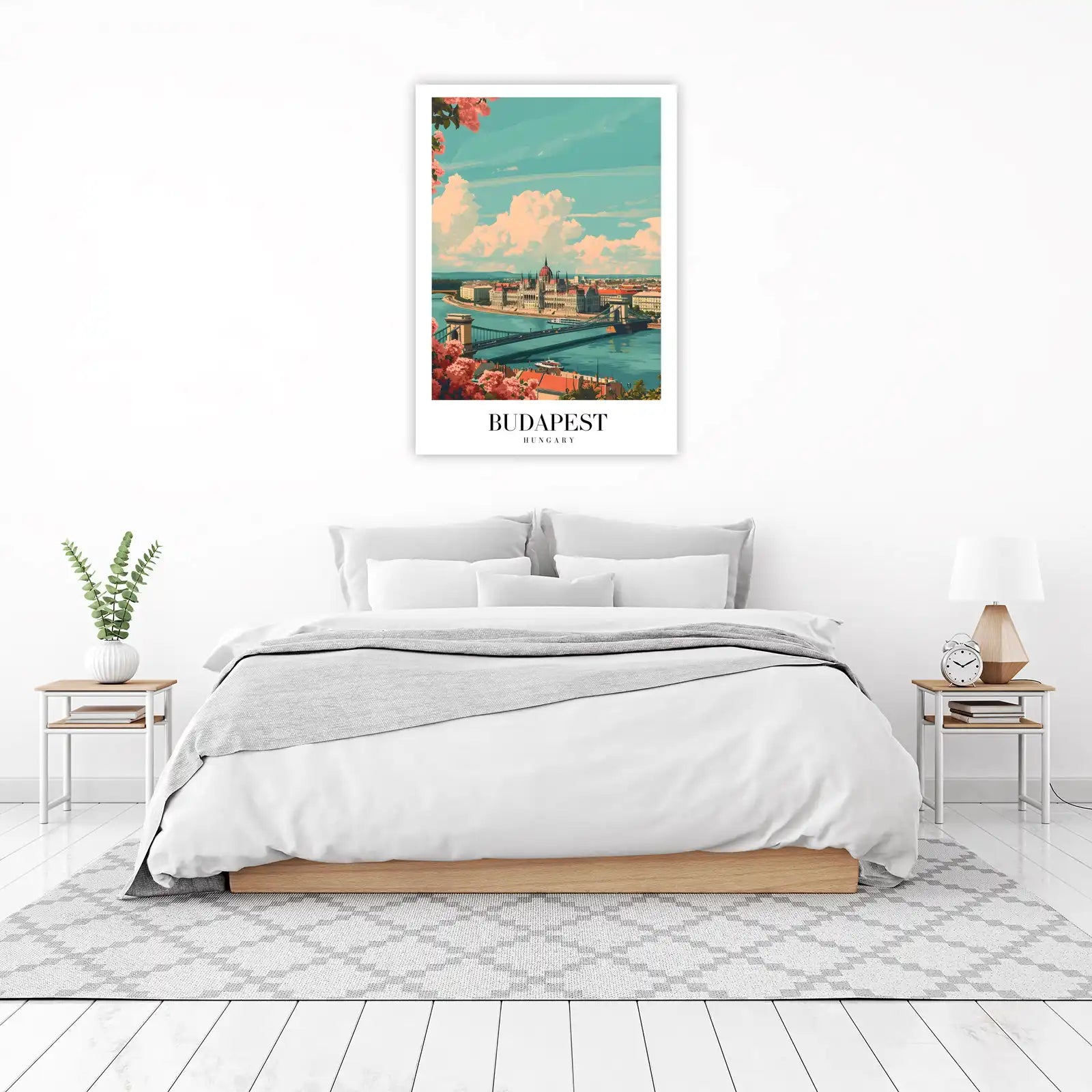Budapest Skyline Floral Dream Wall Art