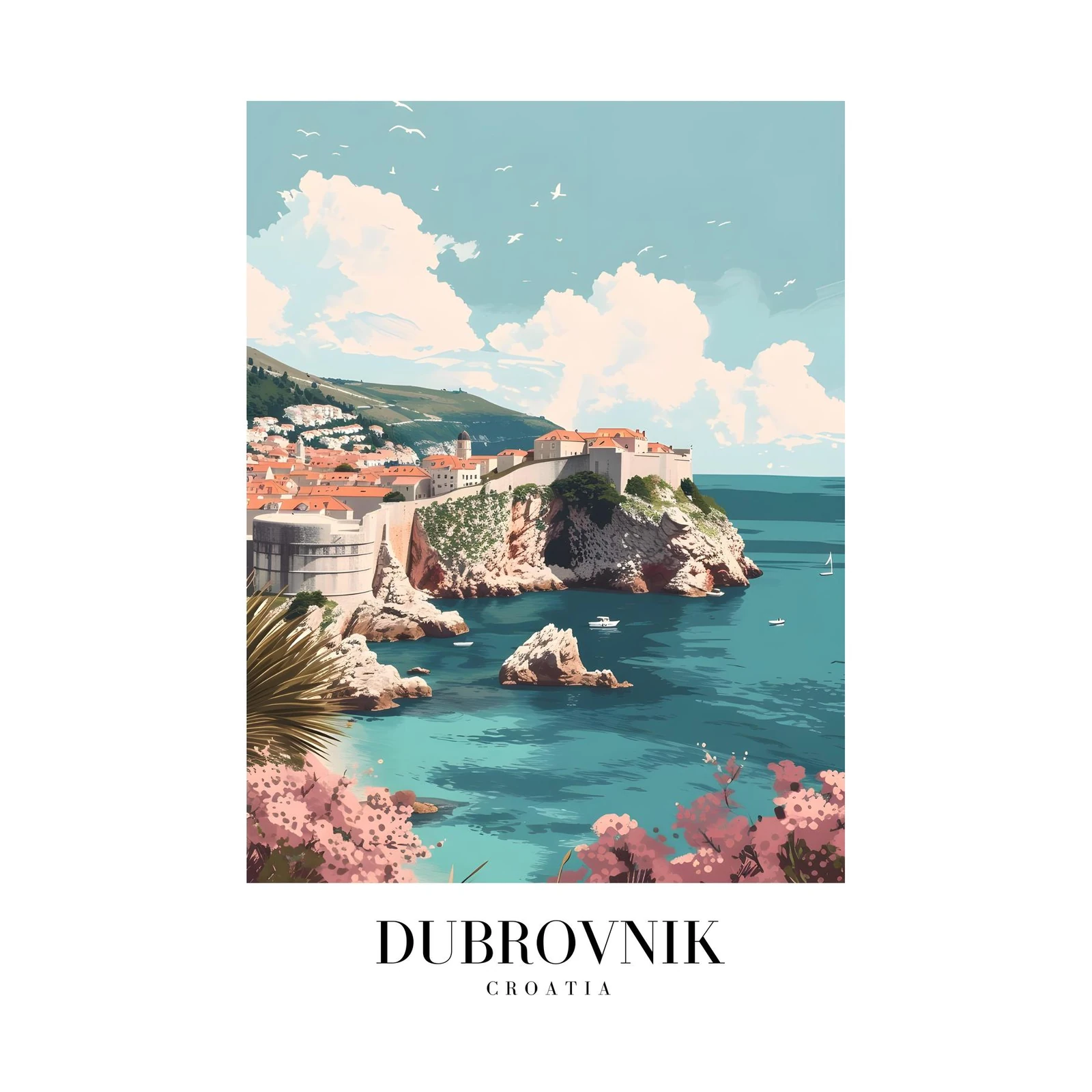 Vibrant Dubrovnik Croatia Coastal City Wall Art