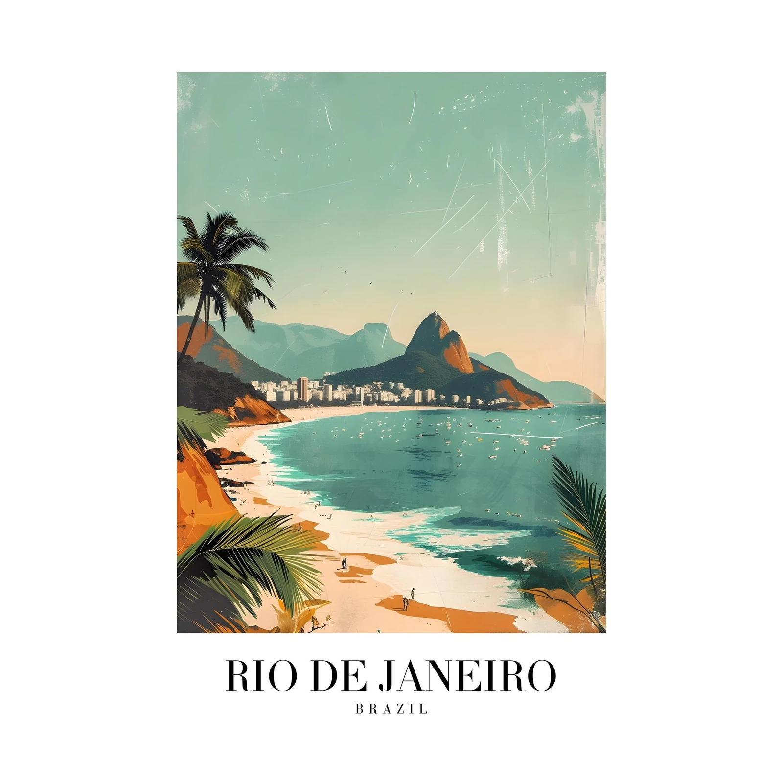 Vibrant Rio de Janeiro Beach Skyline Wall Art