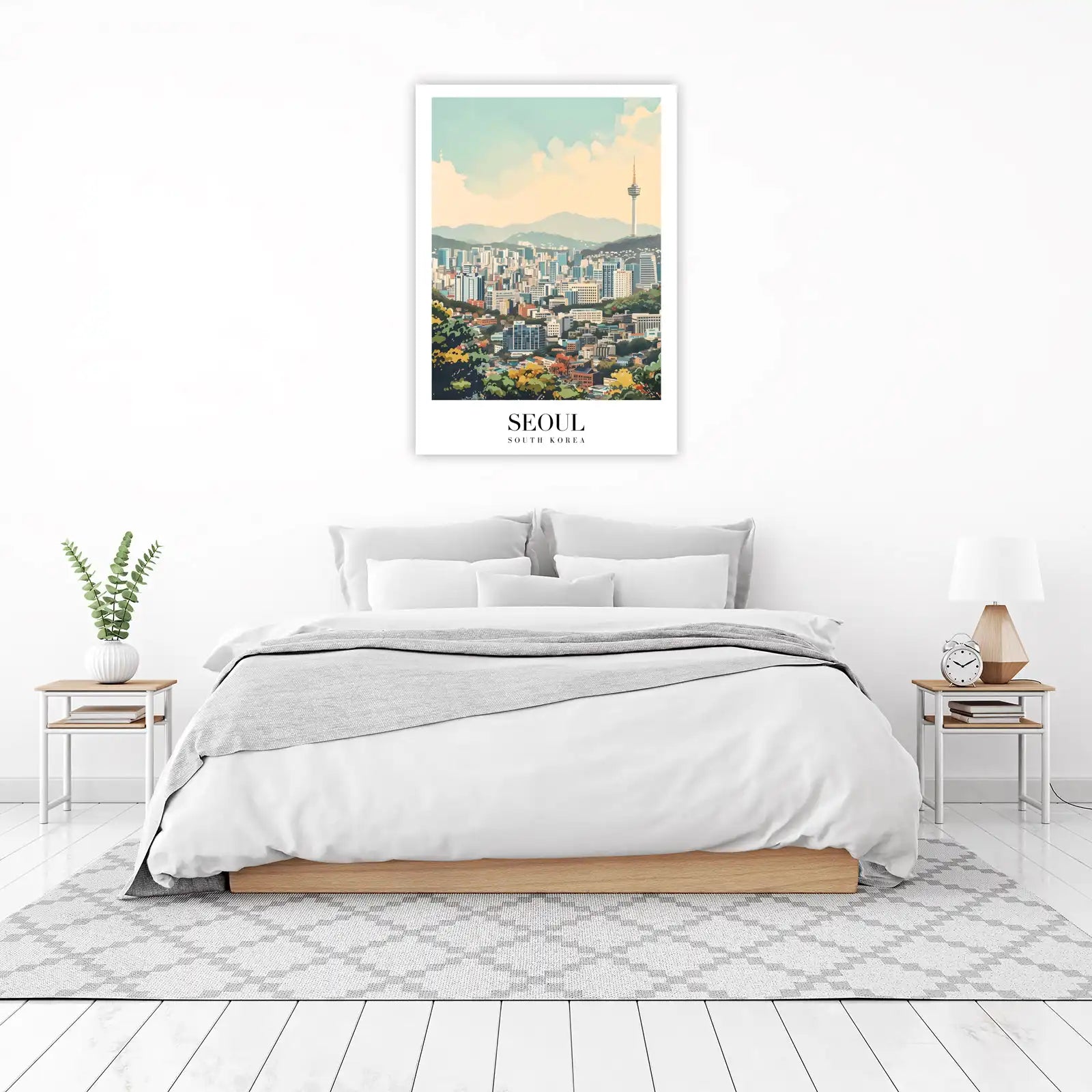 Seoul Skyline View Wall Art - Cityscape Art