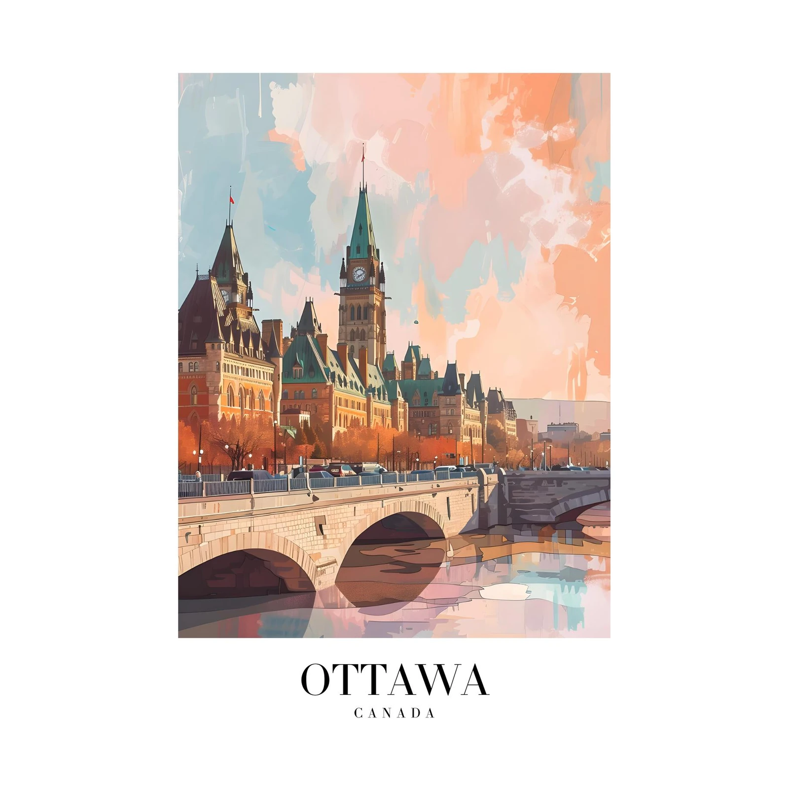Ottawa Parliament Hill Sunset Wall Art