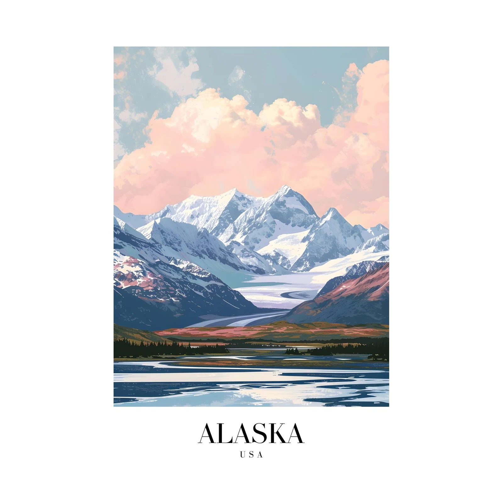 Majestic Alaska Glacier Landscape Wall Art