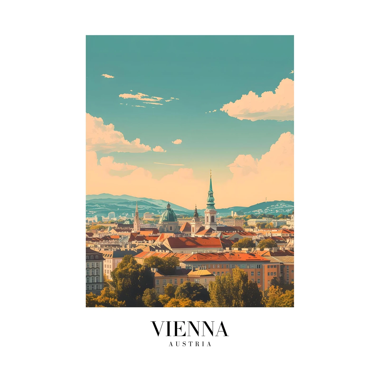 Serene Vienna Cityscape Wall Art