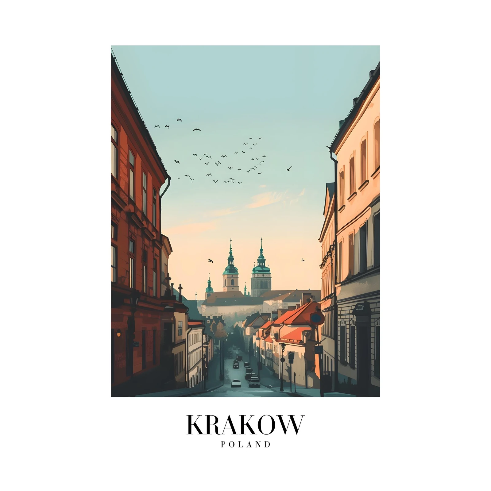 Krakow Old Town Street Scene Wall Art