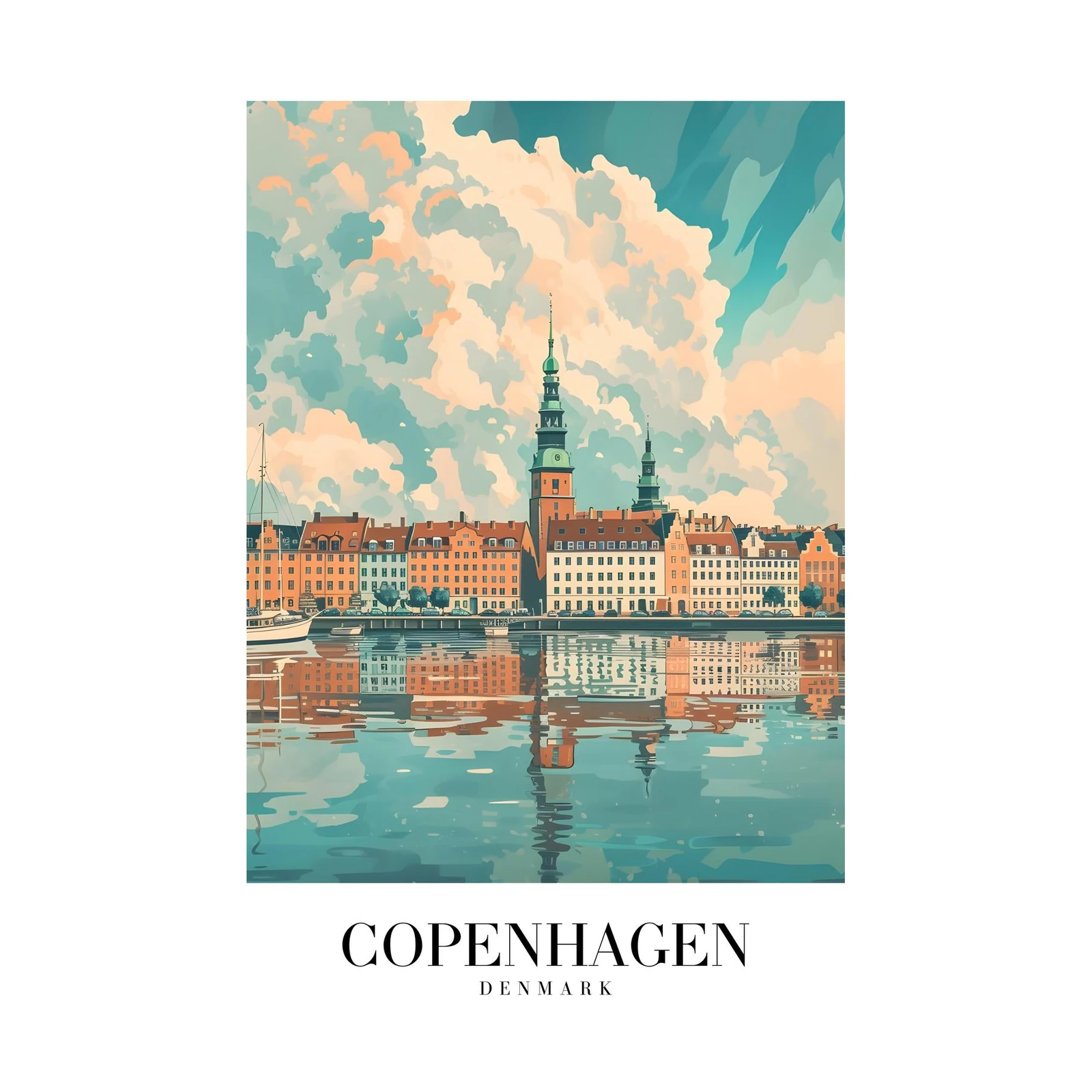 Vibrant Copenhagen Skyline Wall Art