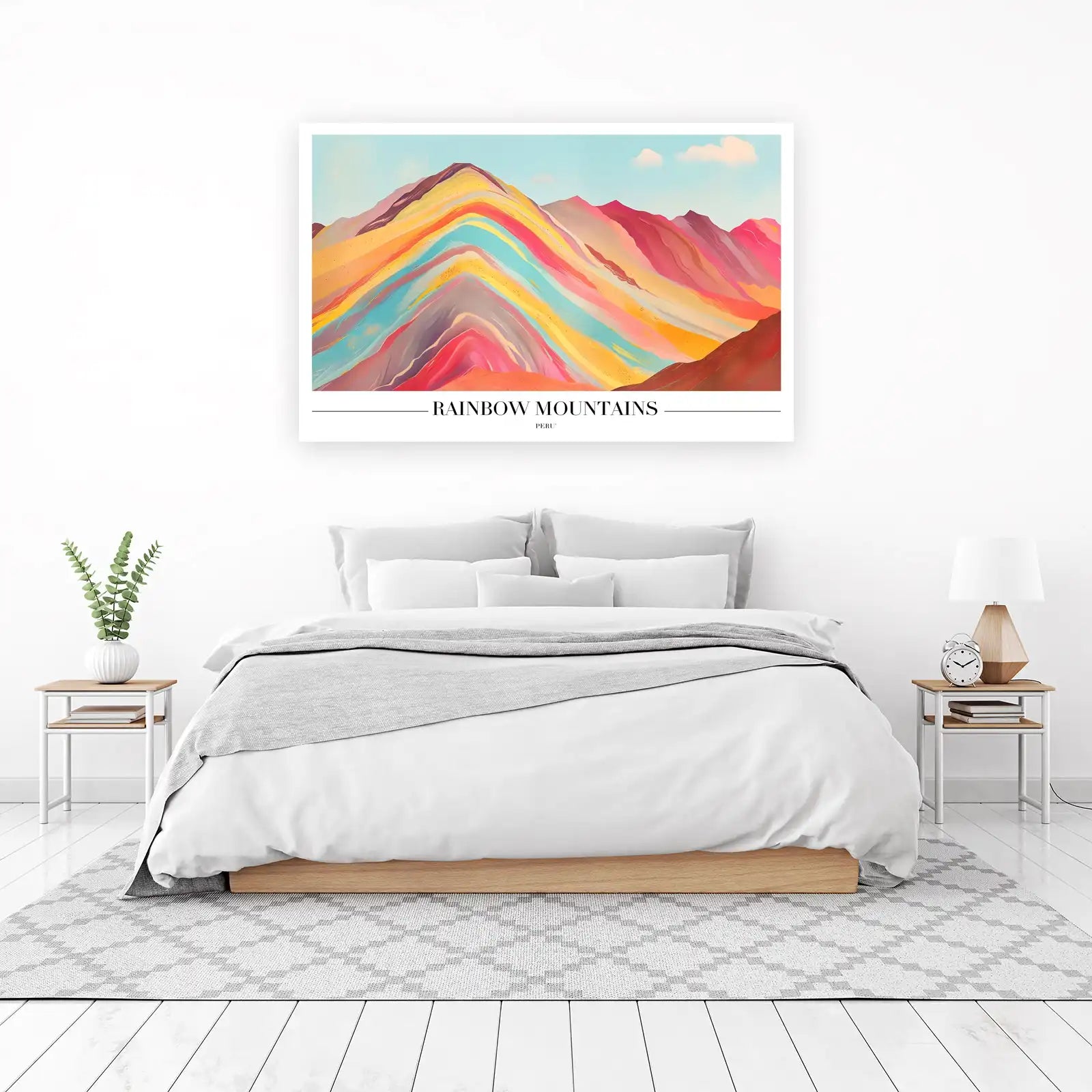 Vibrant Rainbow Mountains Peru Wall Art