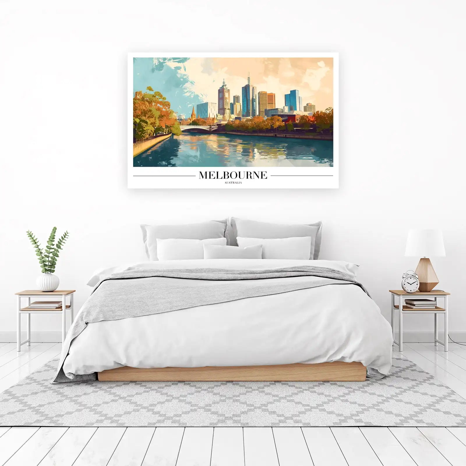 Vibrant Melbourne Skyline Wall Art