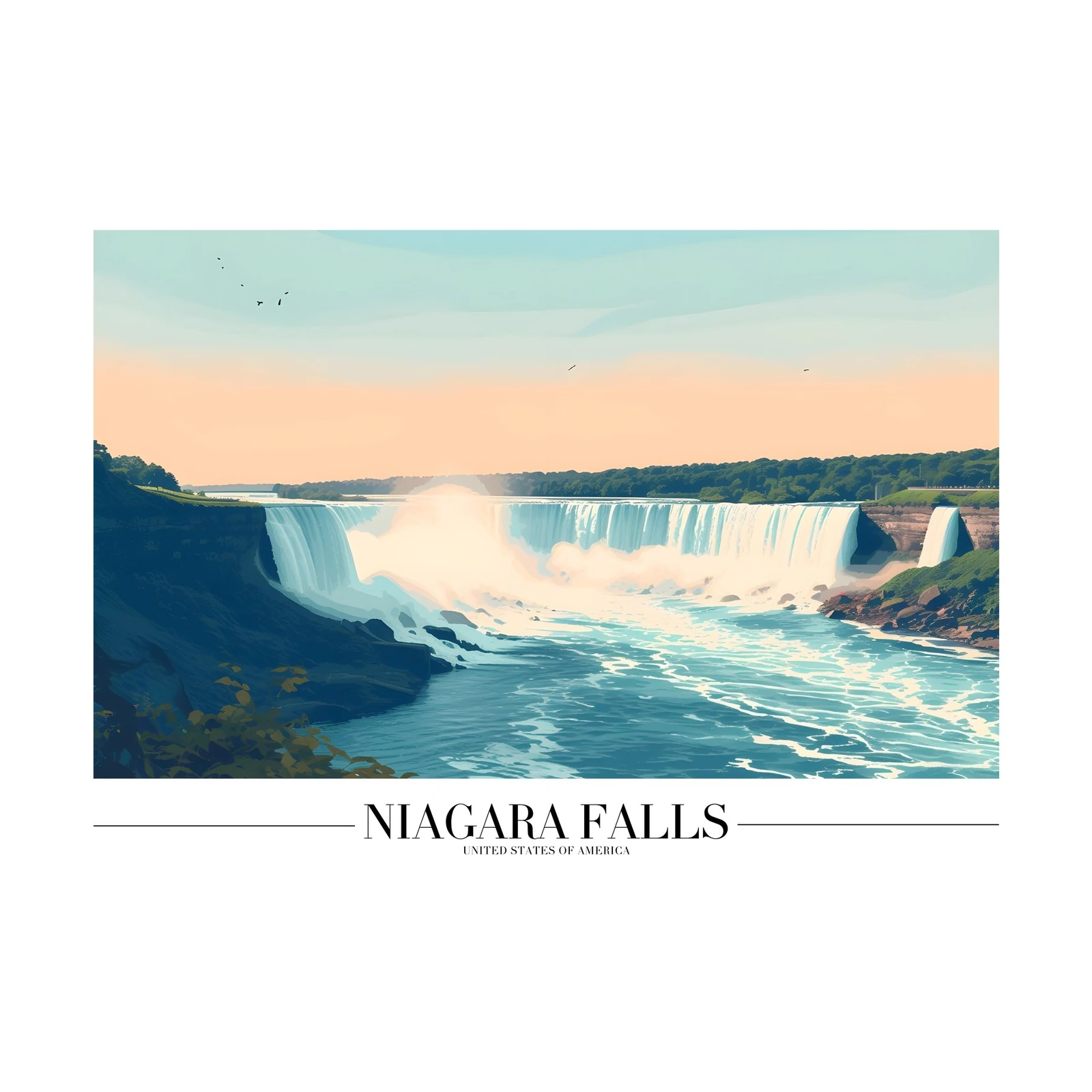 Majestic Niagara Falls Landscape Wall Art
