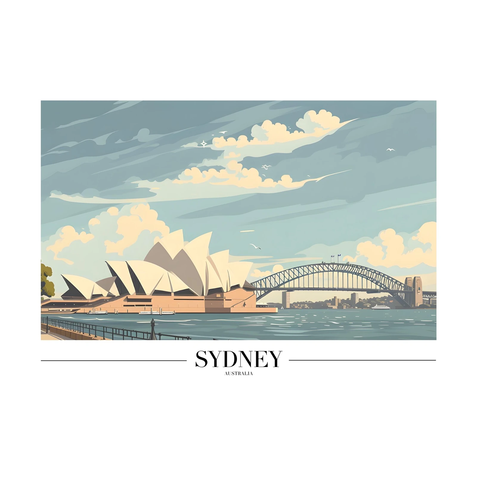 Serene Sydney Opera House & Harbour Bridge Wall Art