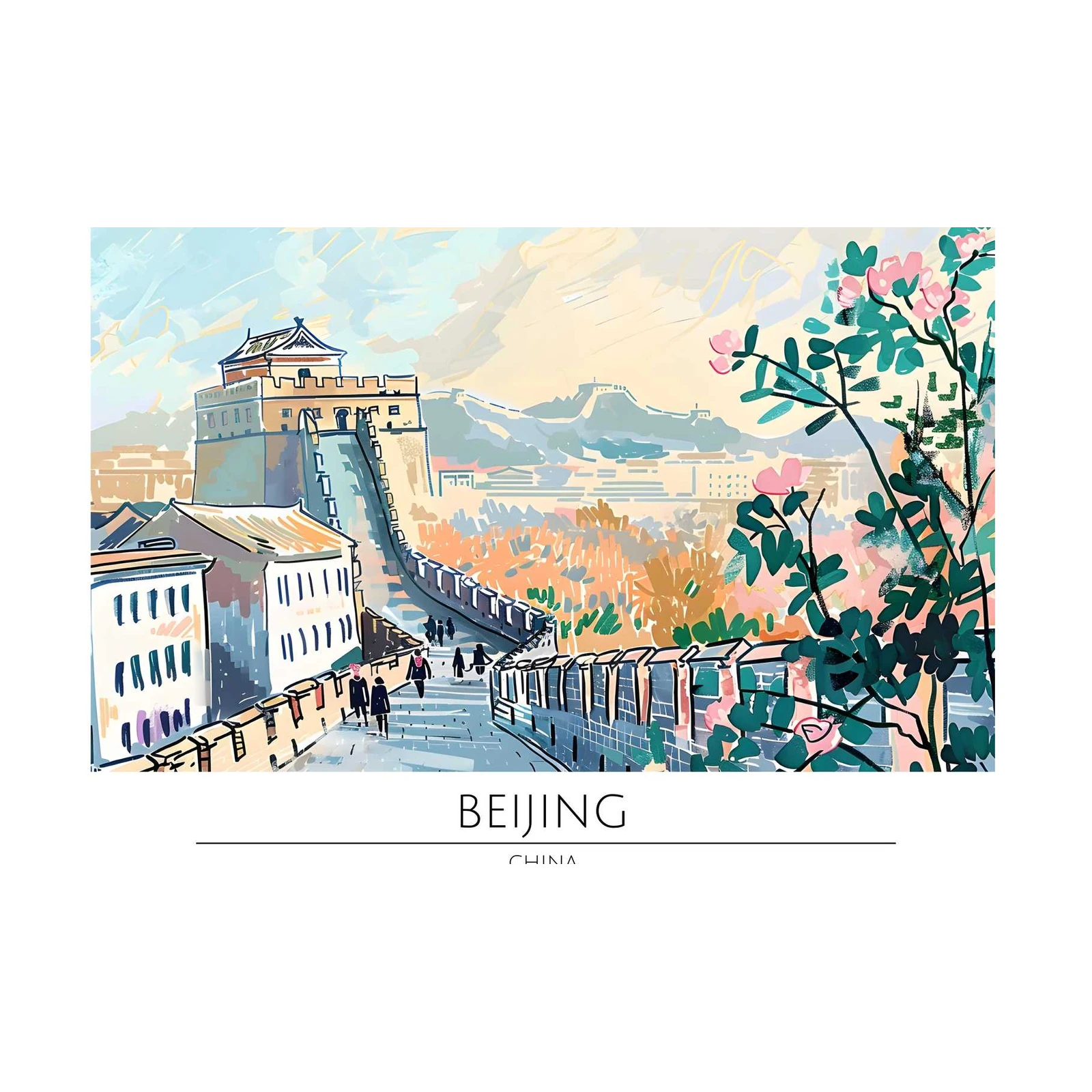 Vibrant Beijing Great Wall Art Wall Art