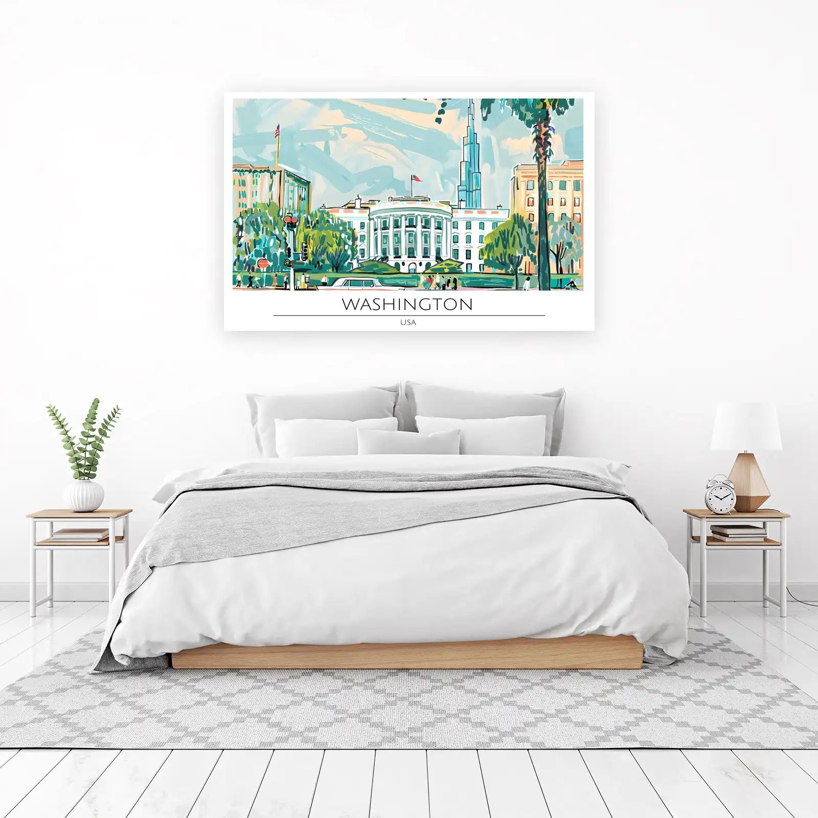 Vibrant Washington D.C. White House Wall Art