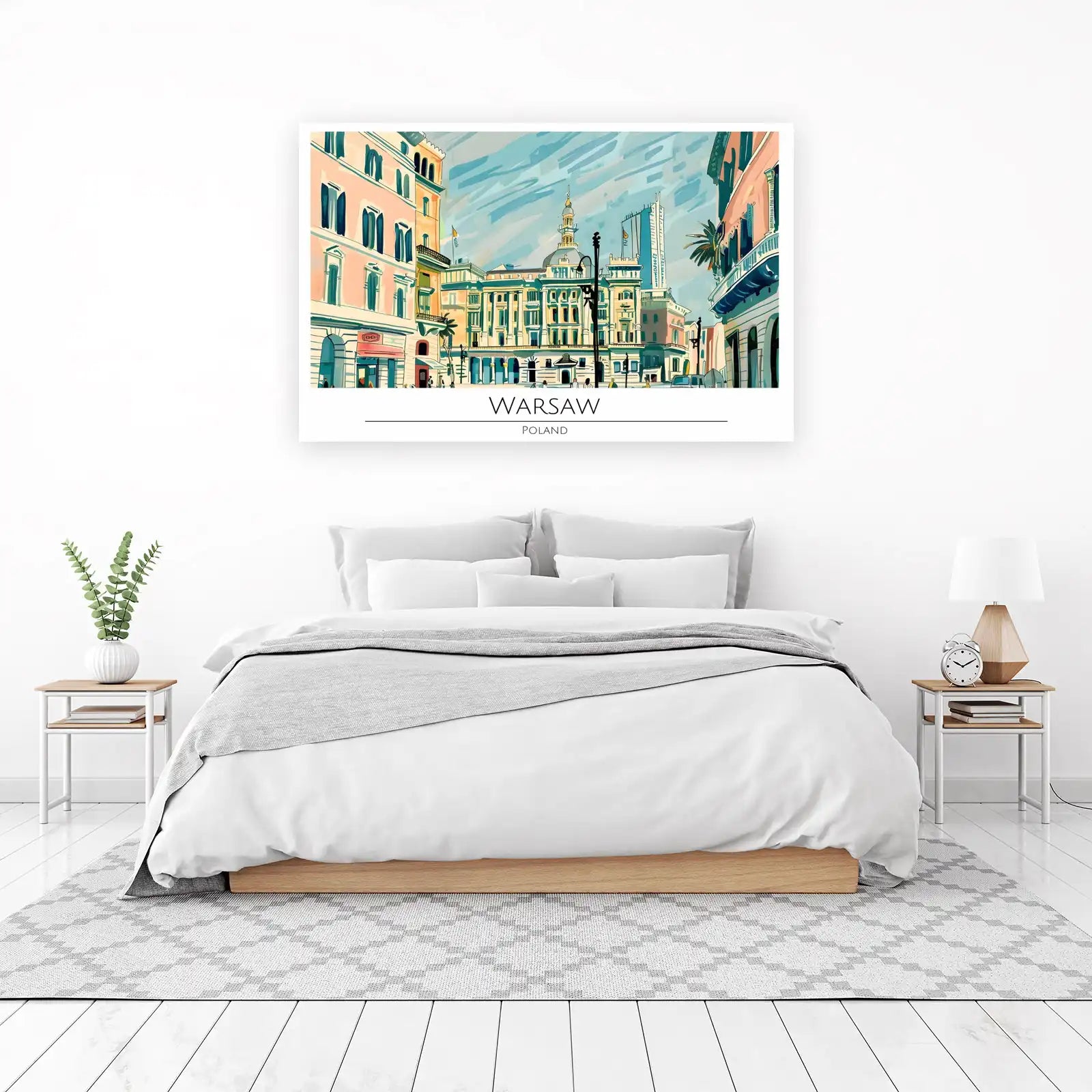 Warsaw Cityscape Vibrant Wall Art