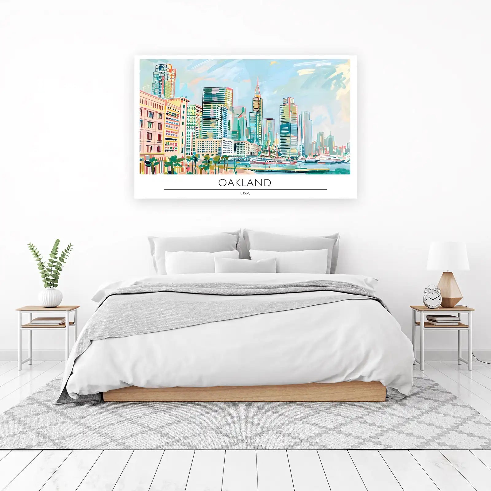 Vibrant Oakland Skyline Wall Art