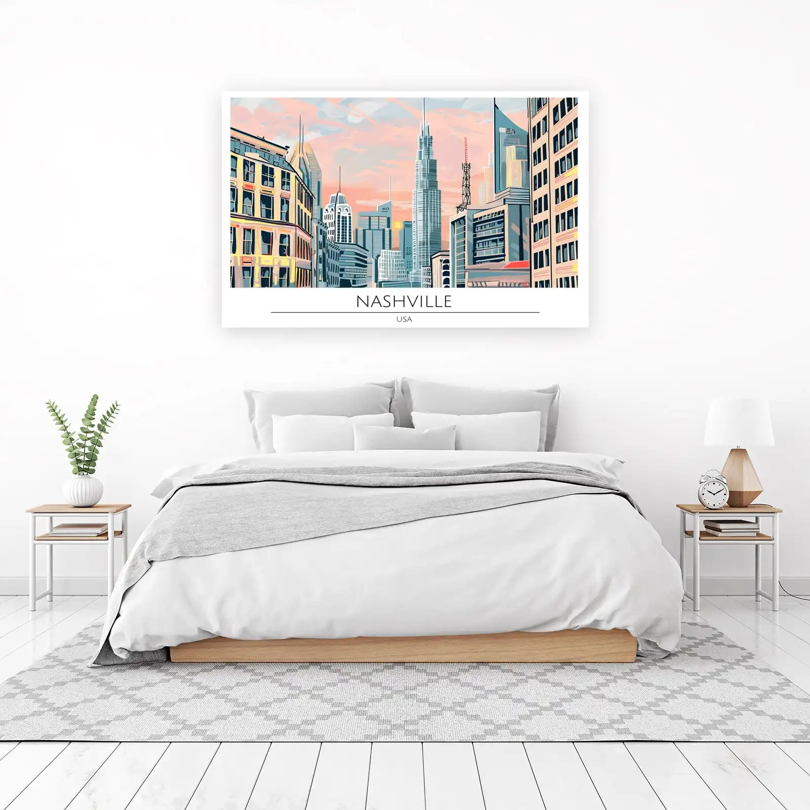 Nashville Skyline Sunset Wall Art