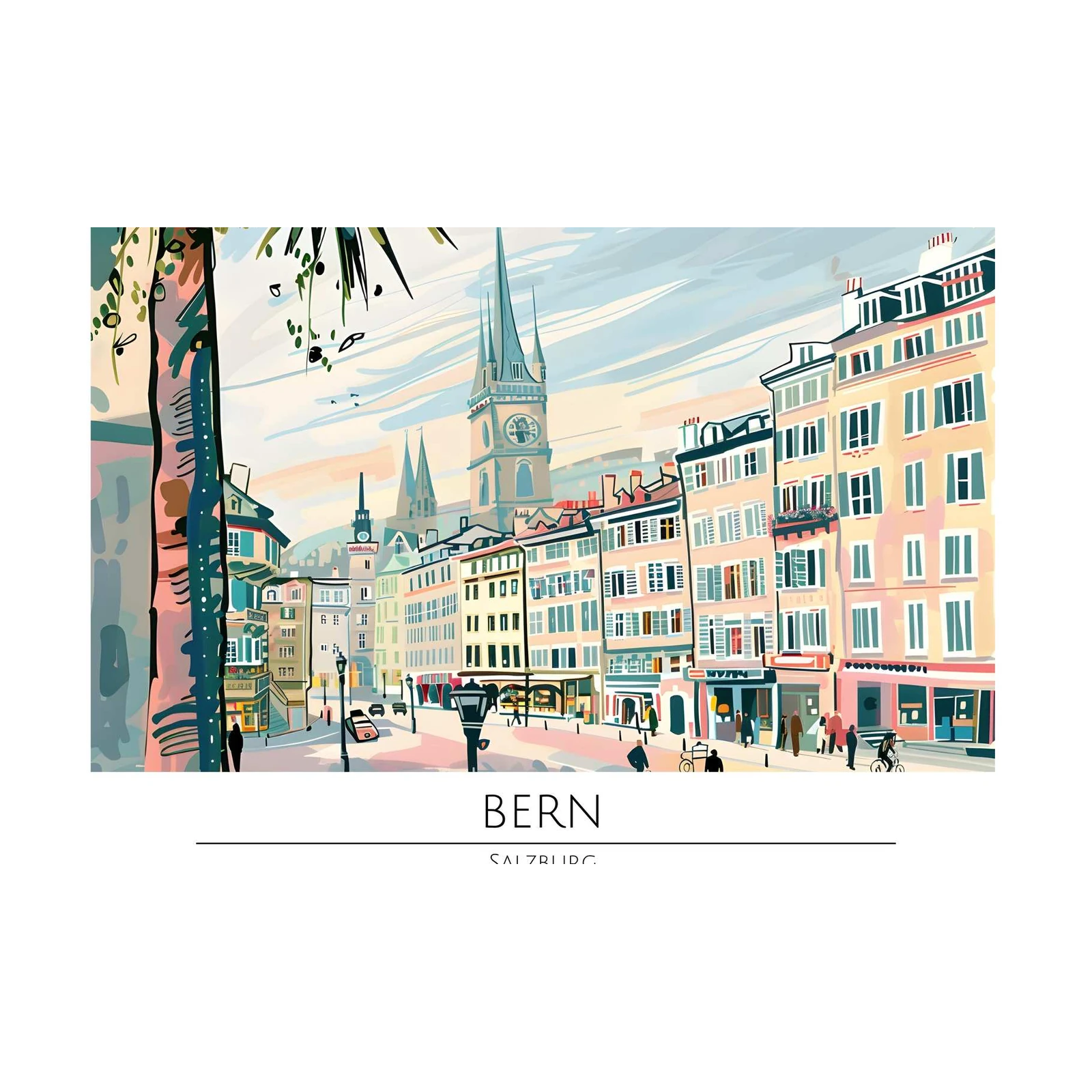 Vibrant Bern Cityscape Wall Art