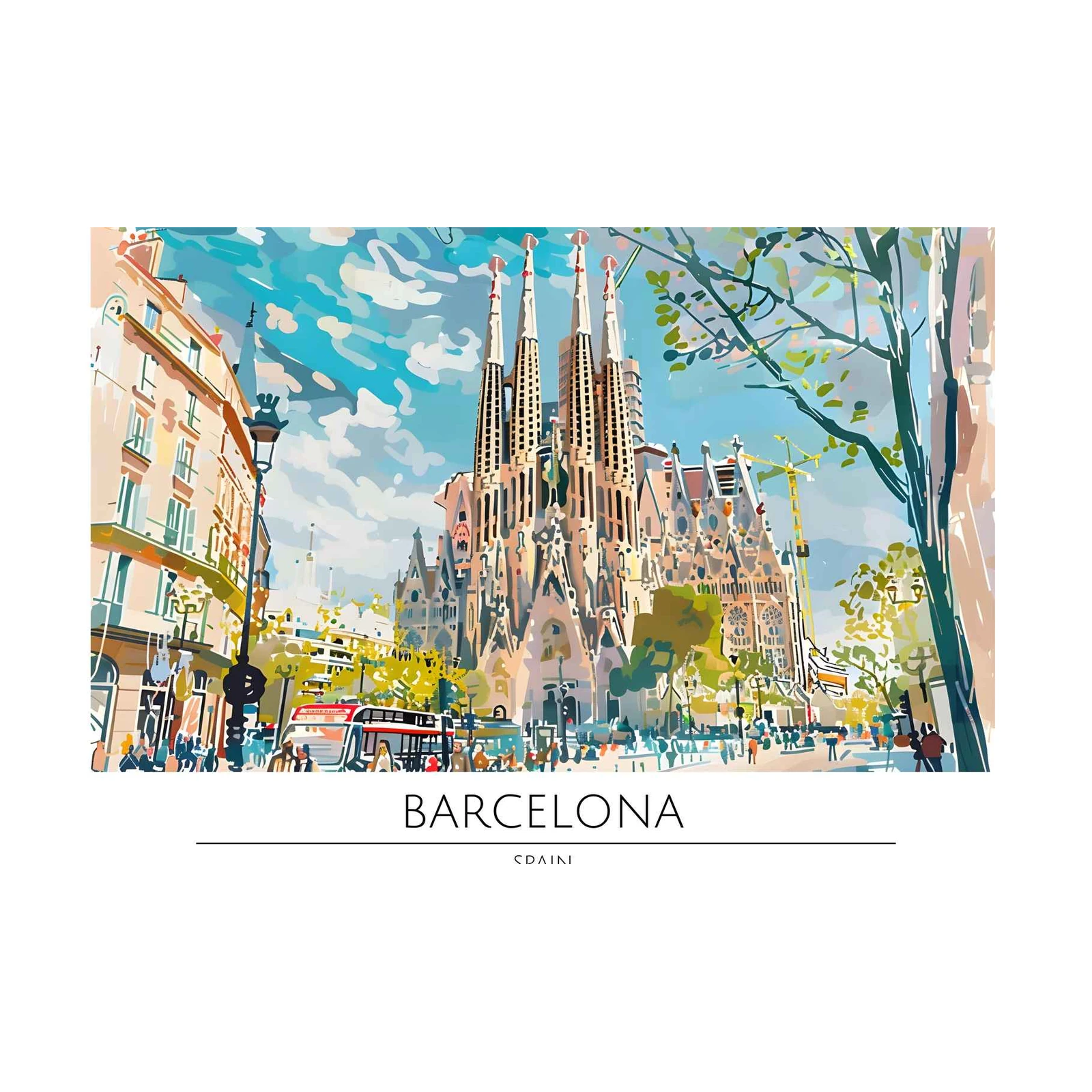 Vibrant Sagrada Familia Barcelona Wall Art