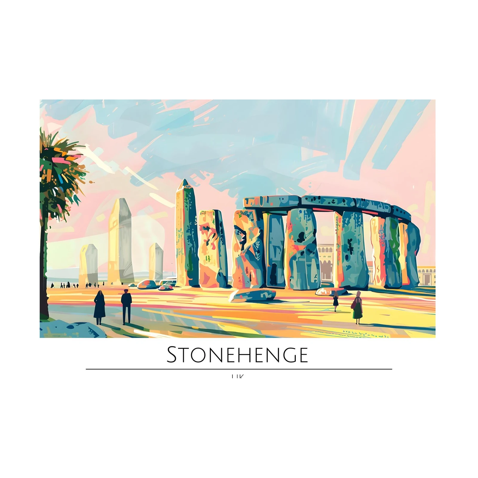 Vibrant Stonehenge UK Landscape Wall Art