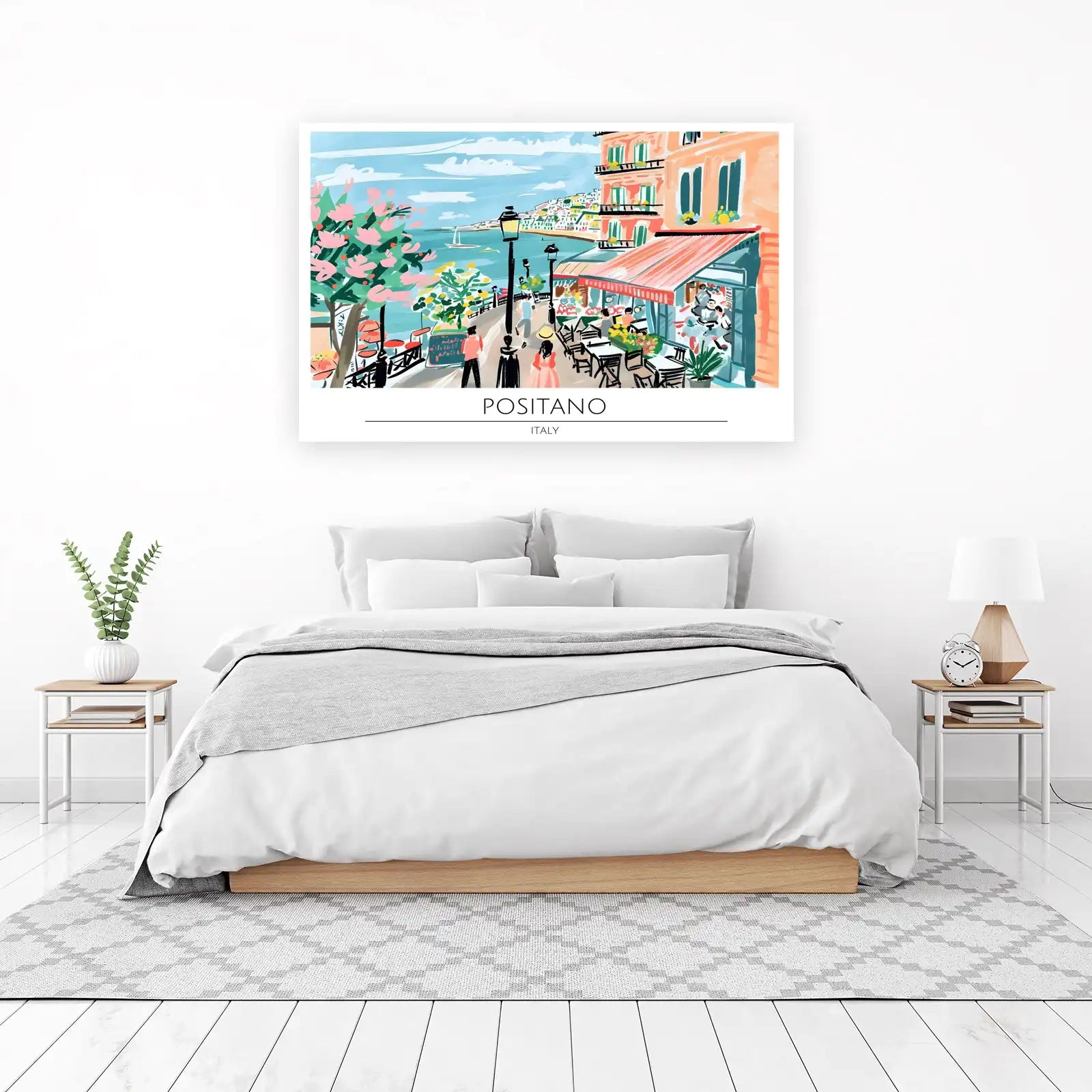 Vibrant Positano Italy Coastal Scene Wall Art