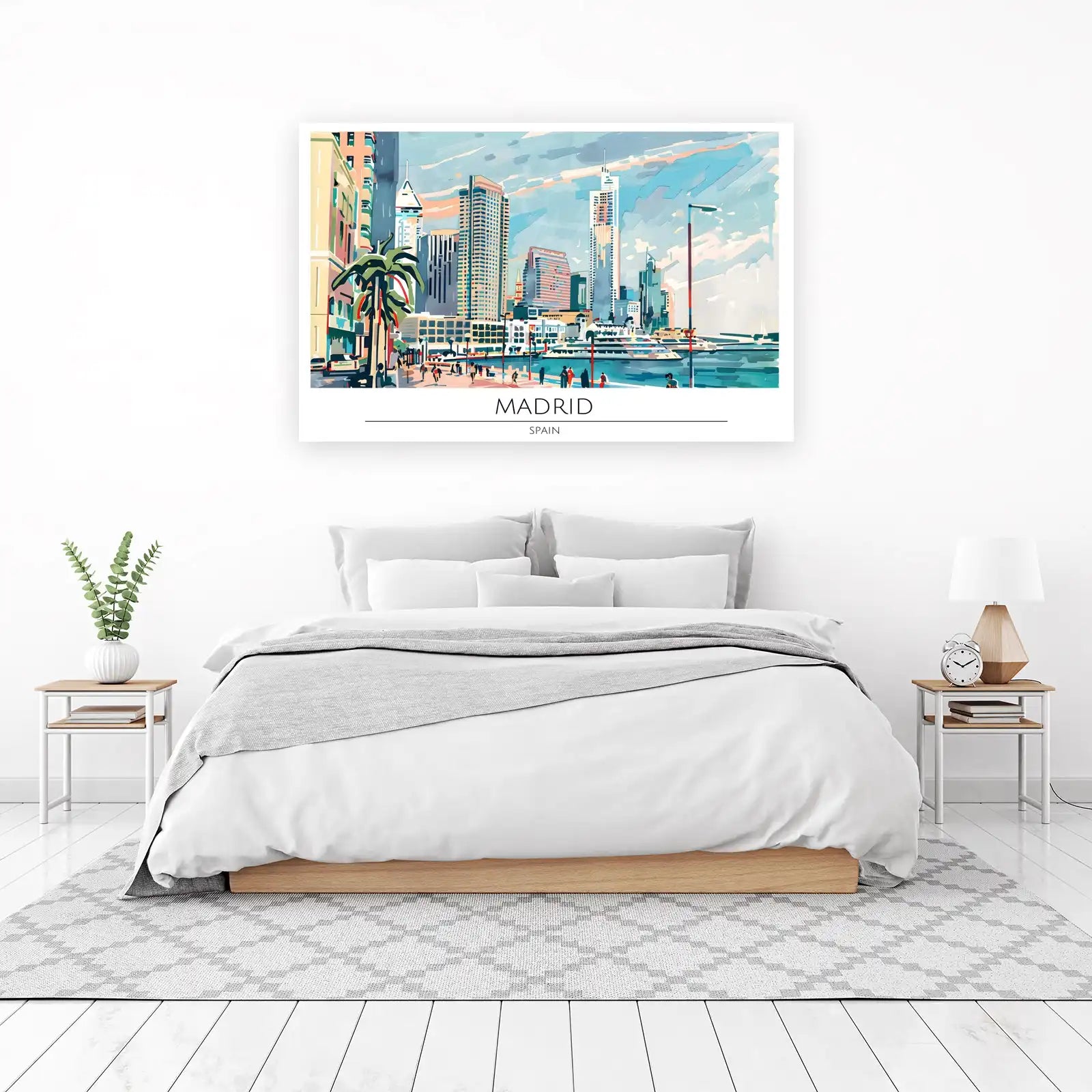 Vibrant Madrid Skyline Wall Art