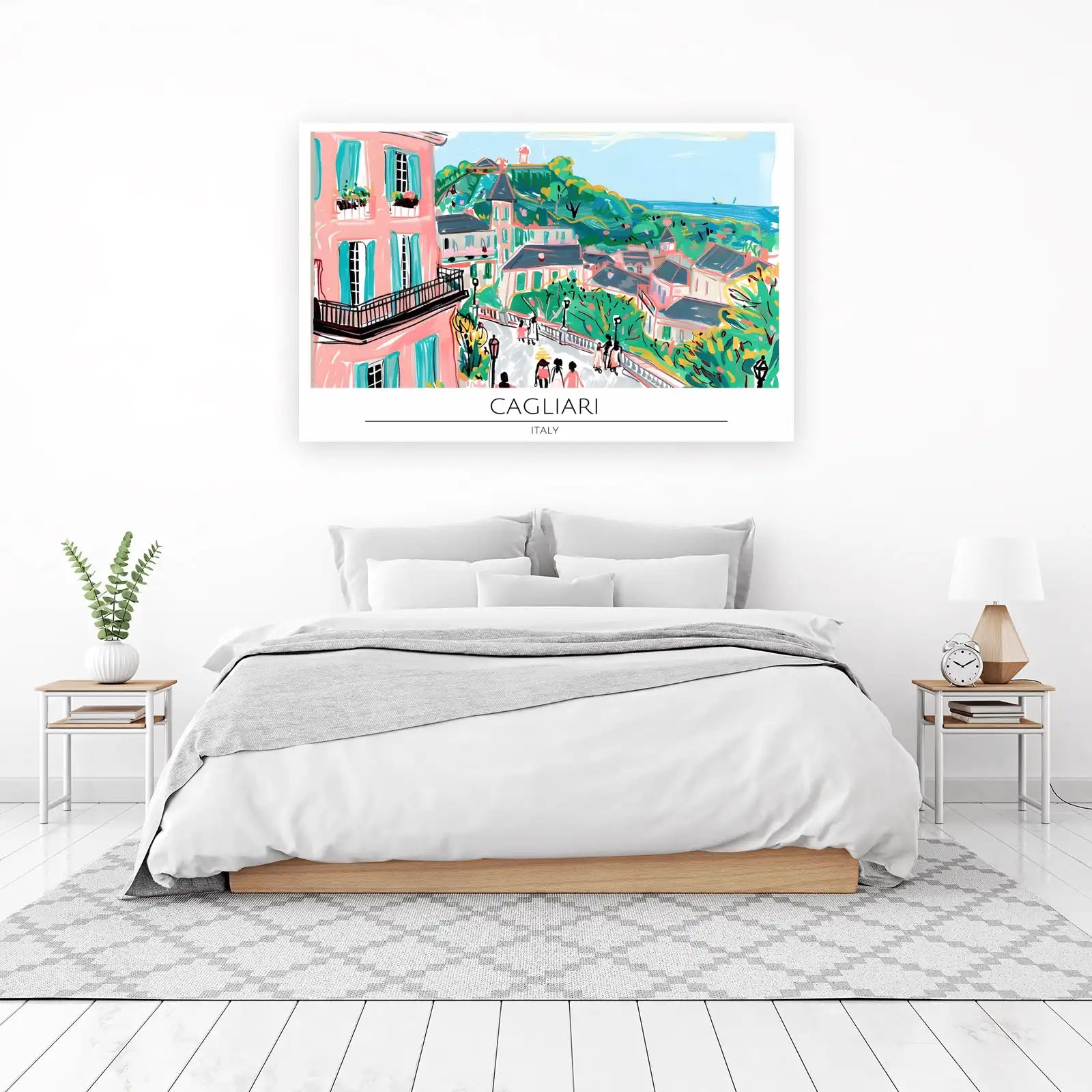 Vibrant Cagliari Italy Street Scene Wall Art