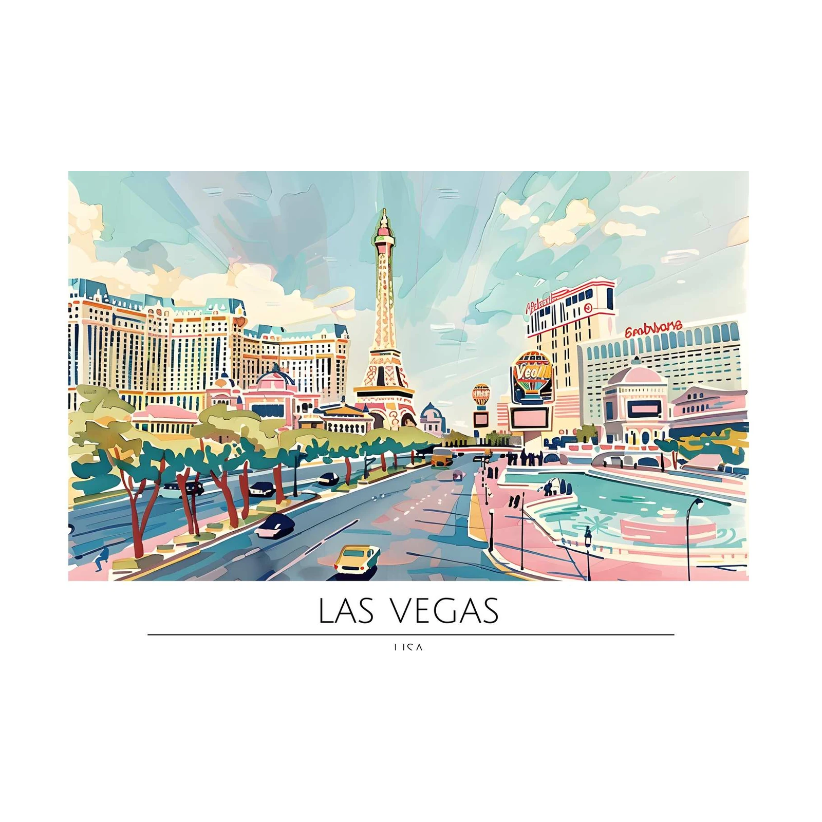 Vibrant Las Vegas Skyline Wall Art