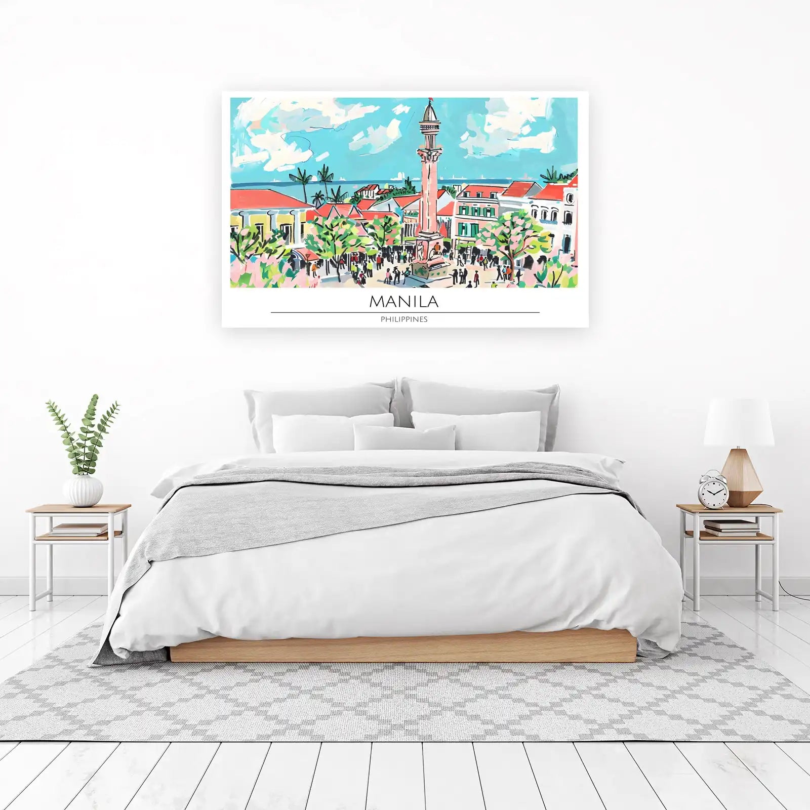 Vibrant Manila Landmark Wall Art - Philippines Art
