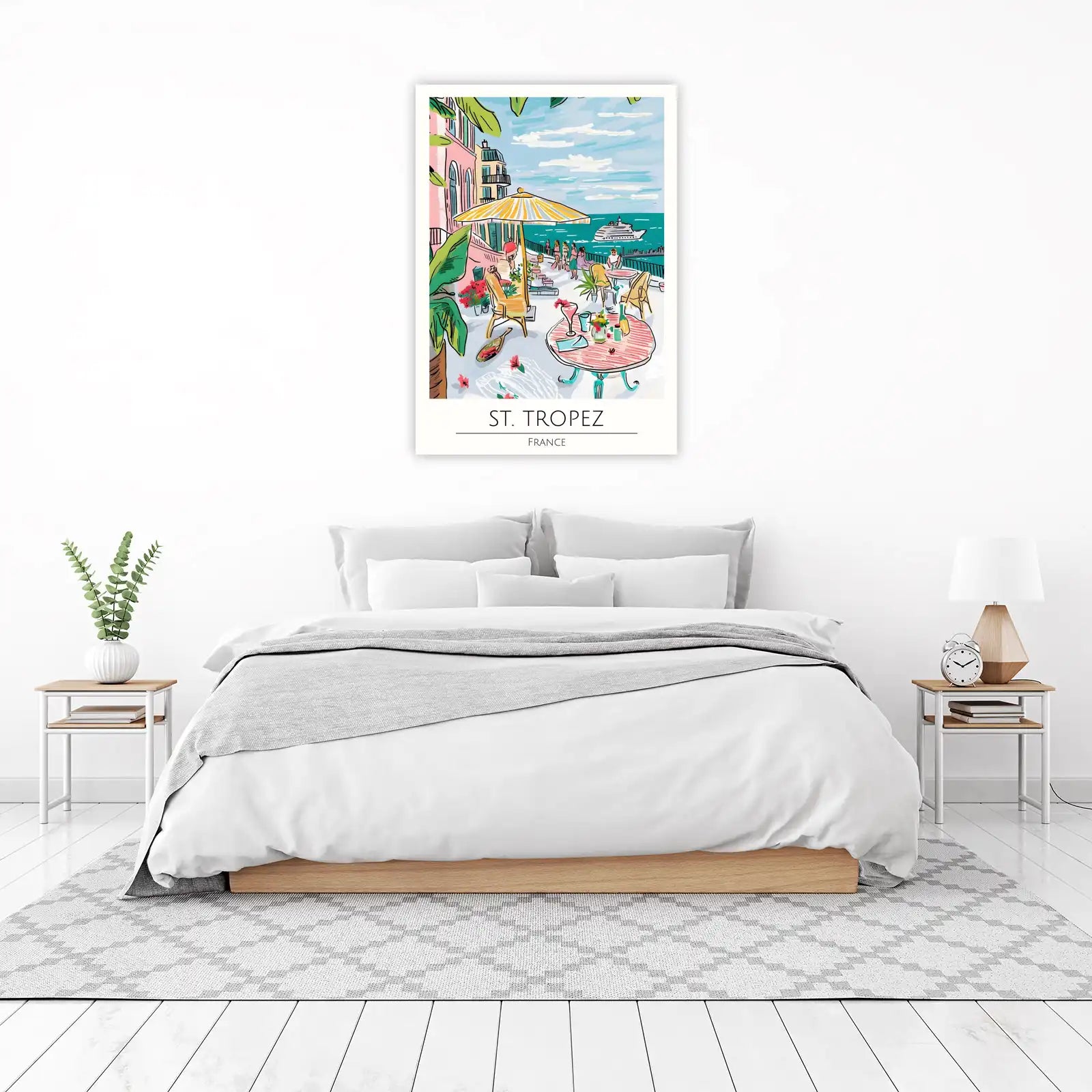St. Tropez Cafe Life Seaside Vibes Wall Art