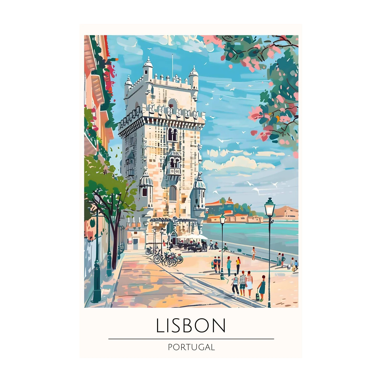 Vibrant Lisbon Tower Wall Art