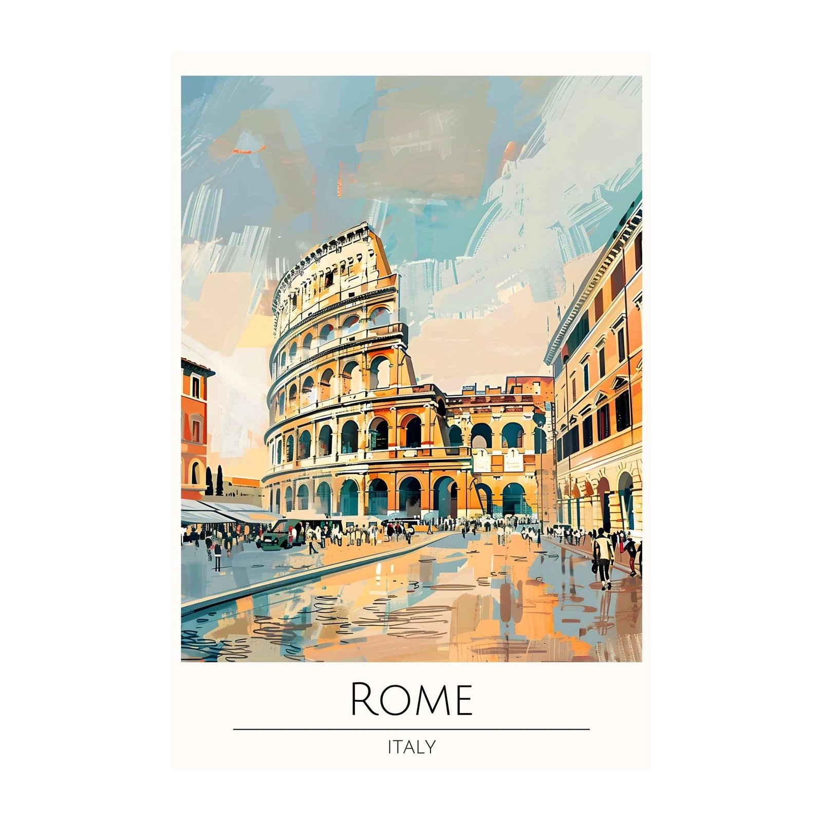 Vibrant Rome Colosseum Cityscape Wall Art