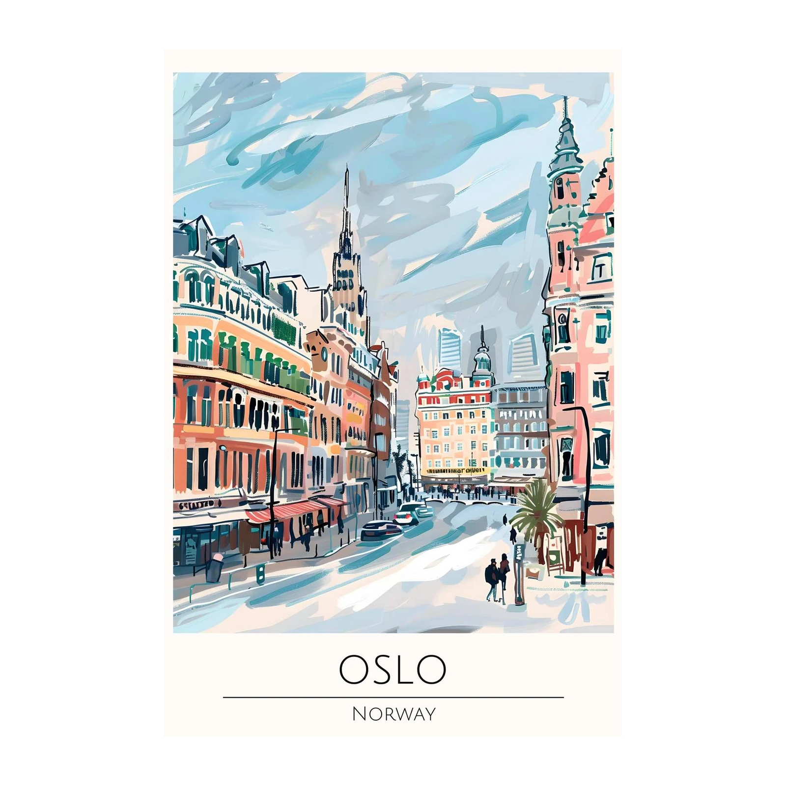 Vibrant Oslo Street Scene Wall Art