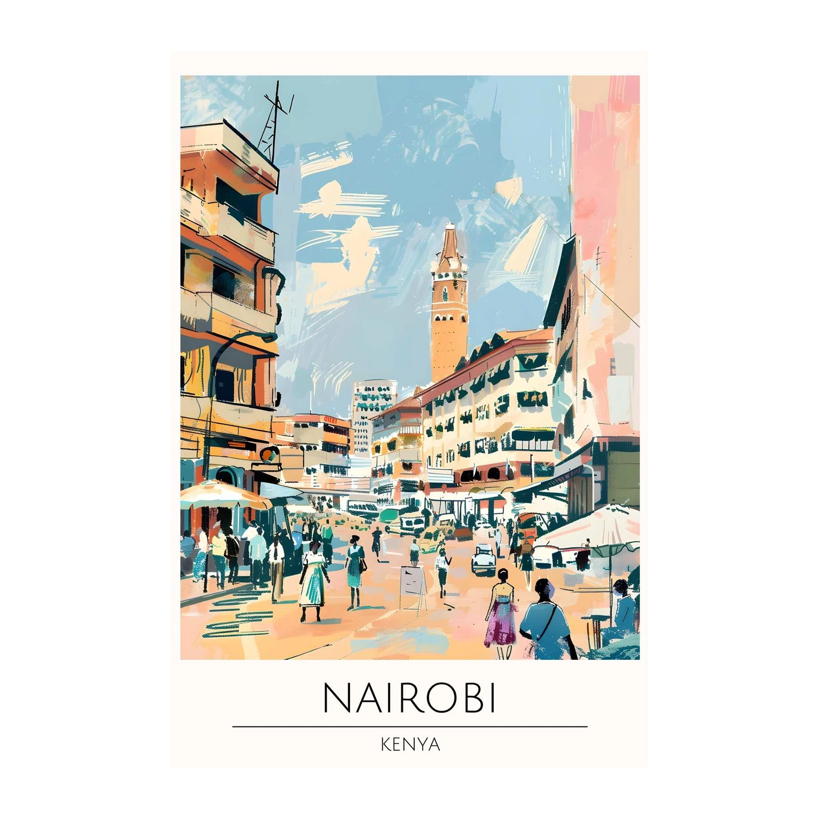Vibrant Nairobi Street Scene Wall Art