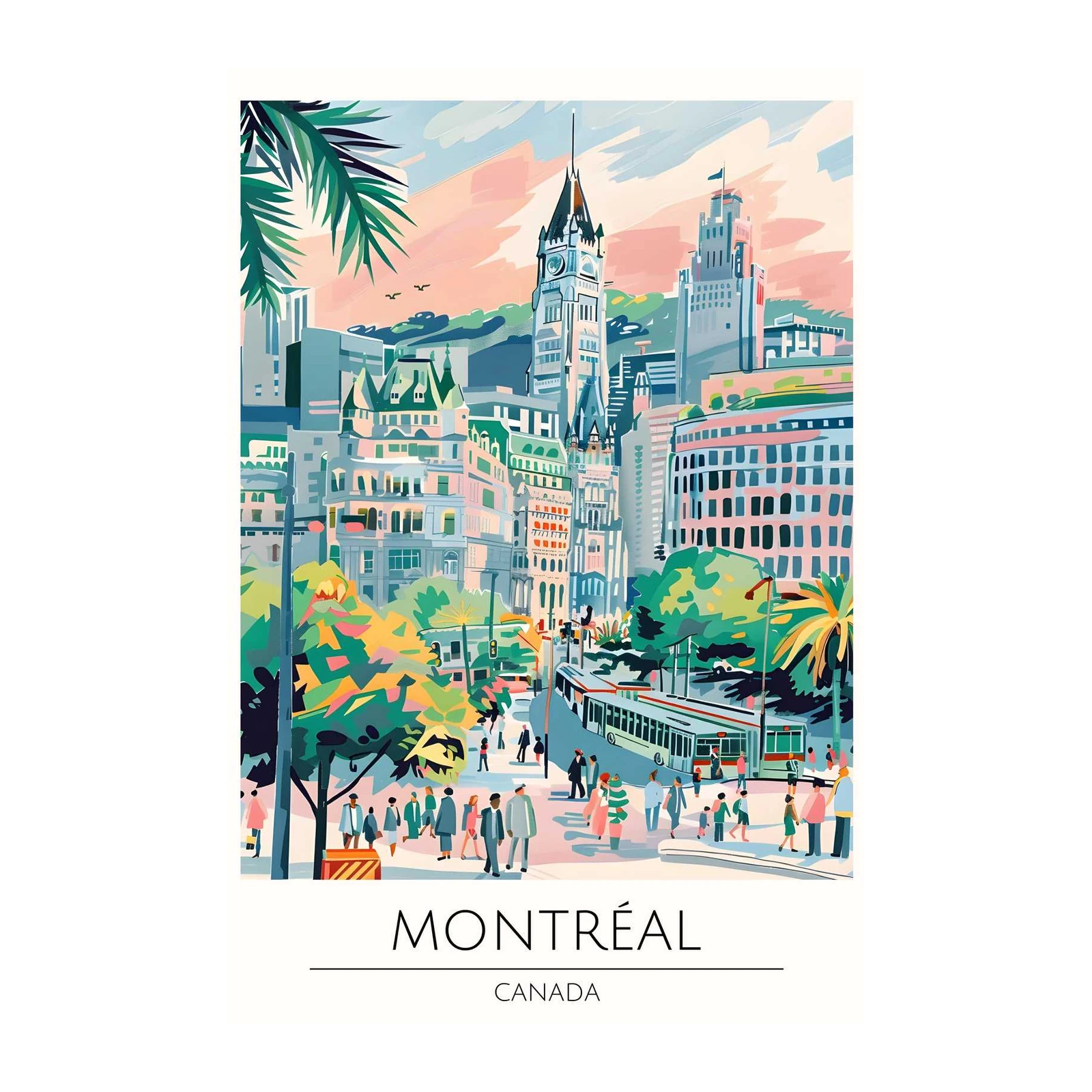 Vibrant Montreal Street Scene Wall Art
