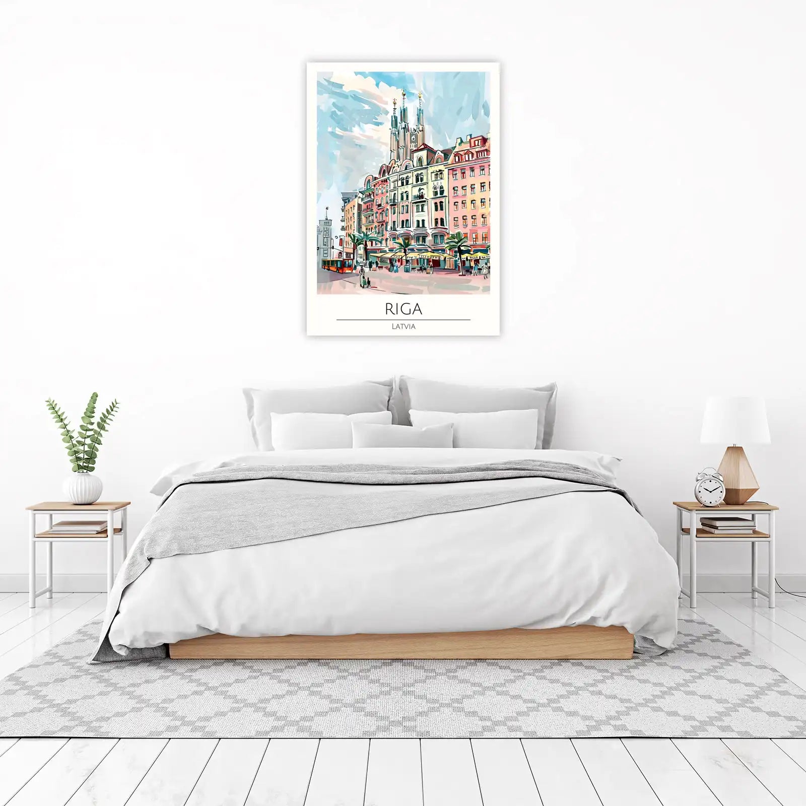 Vibrant Riga Street Scene Wall Art