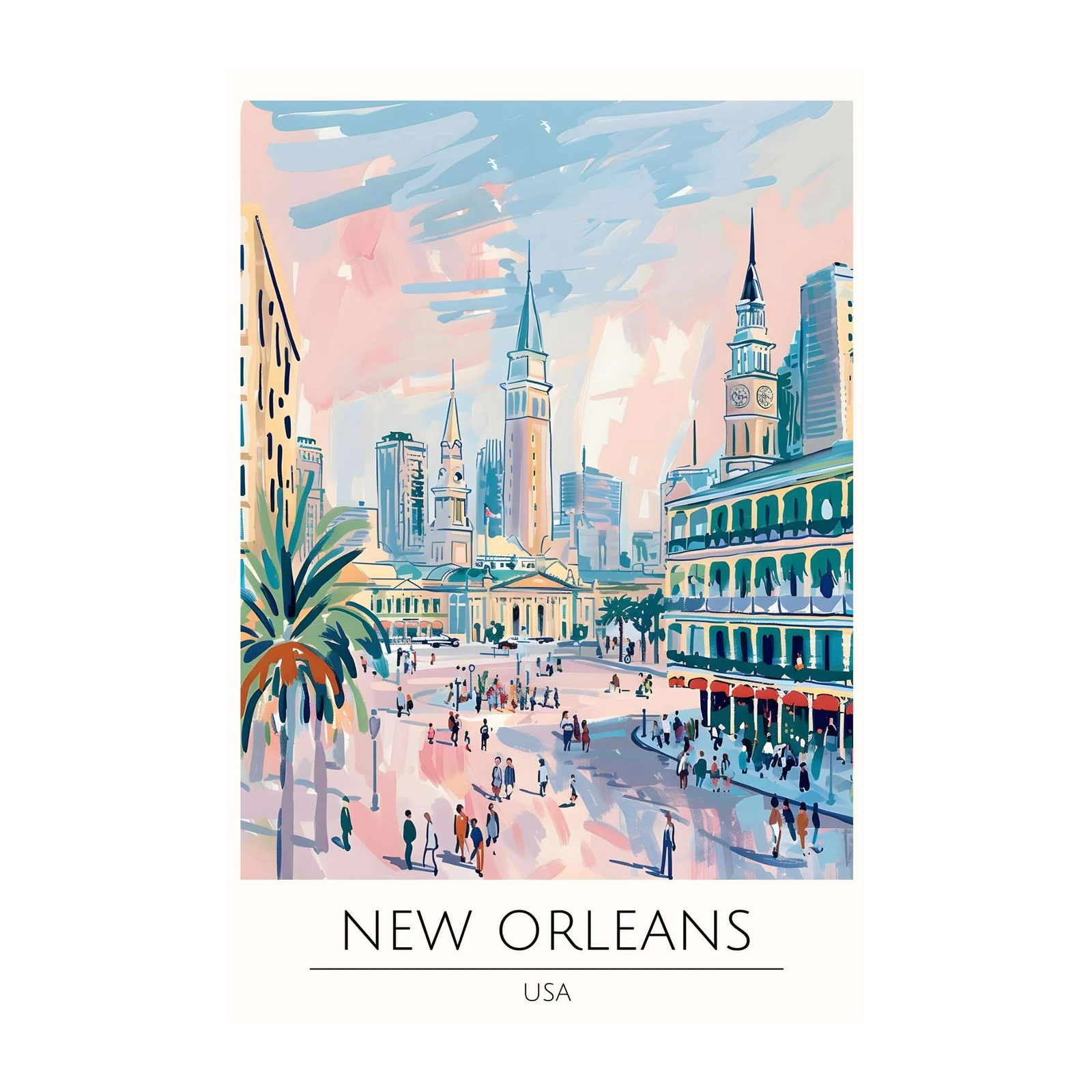 Vibrant New Orleans Street Scene Wall Art