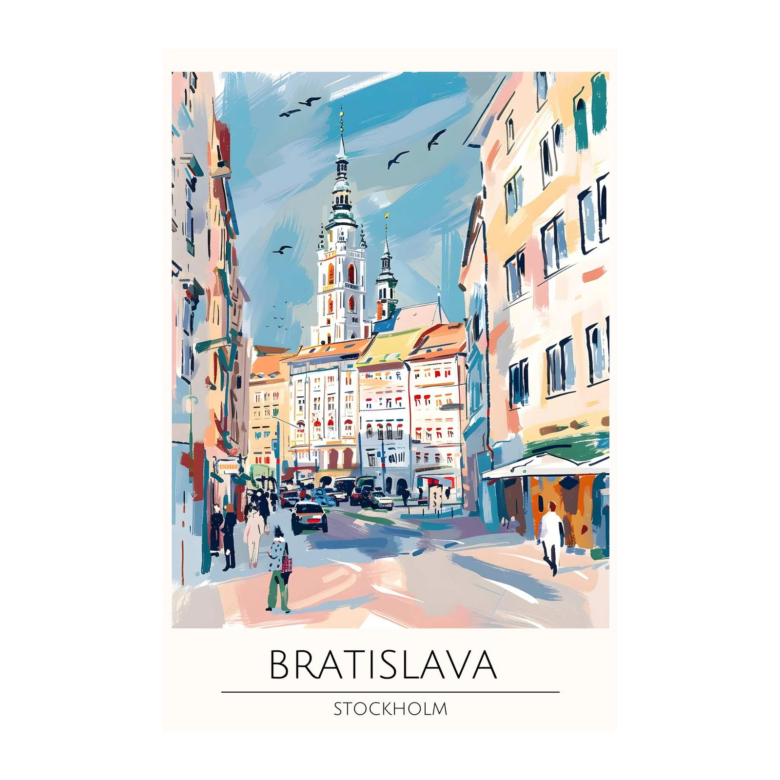 Vibrant Bratislava Cityscape Art Wall Art