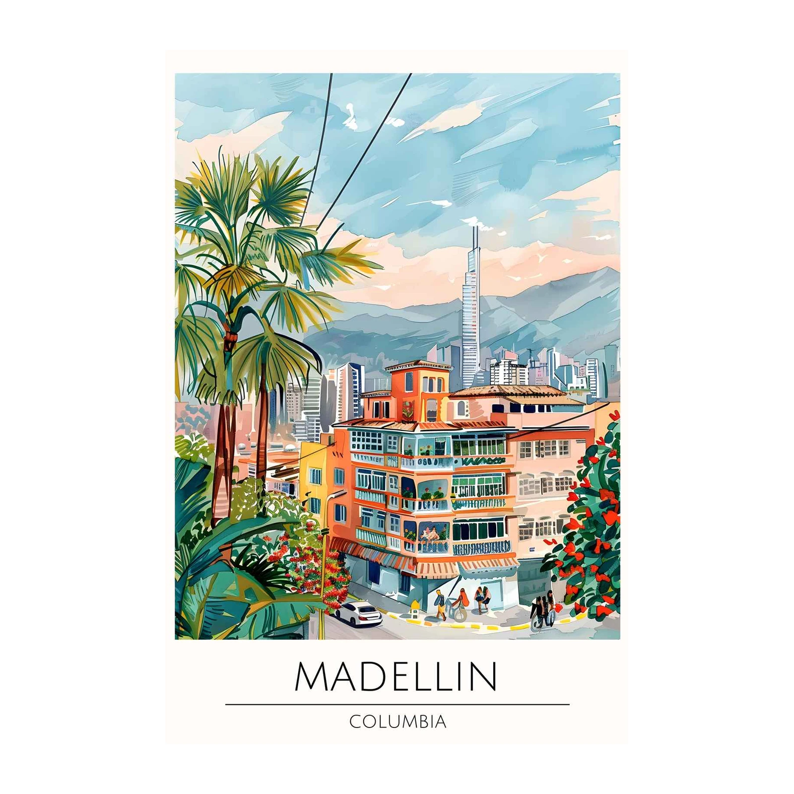 Vibrant Medellin Colombia Cityscape Wall Art